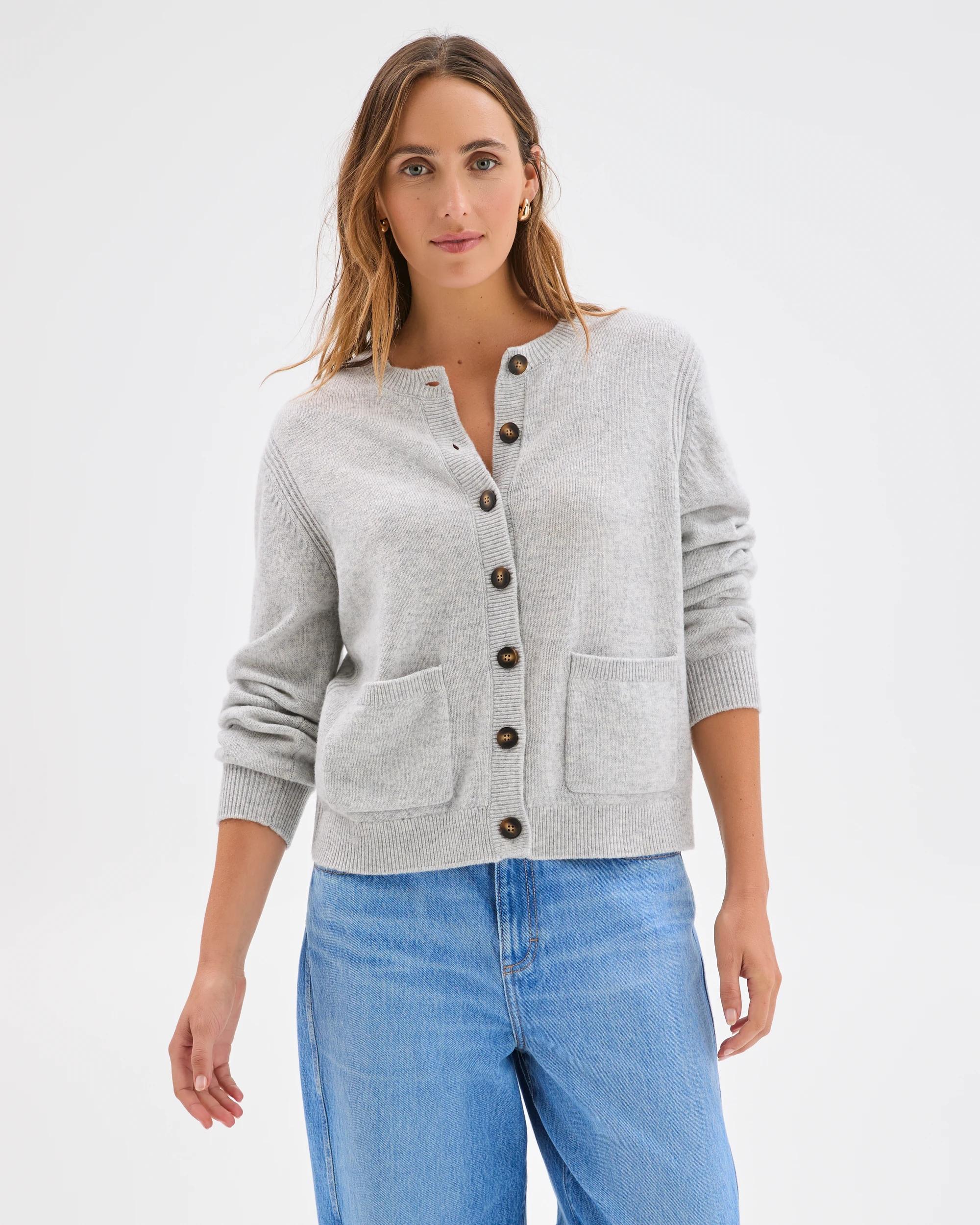 5 Target Woman Australian Lambswool Cardigan LIGHT GREY MARLE, 5 of 8