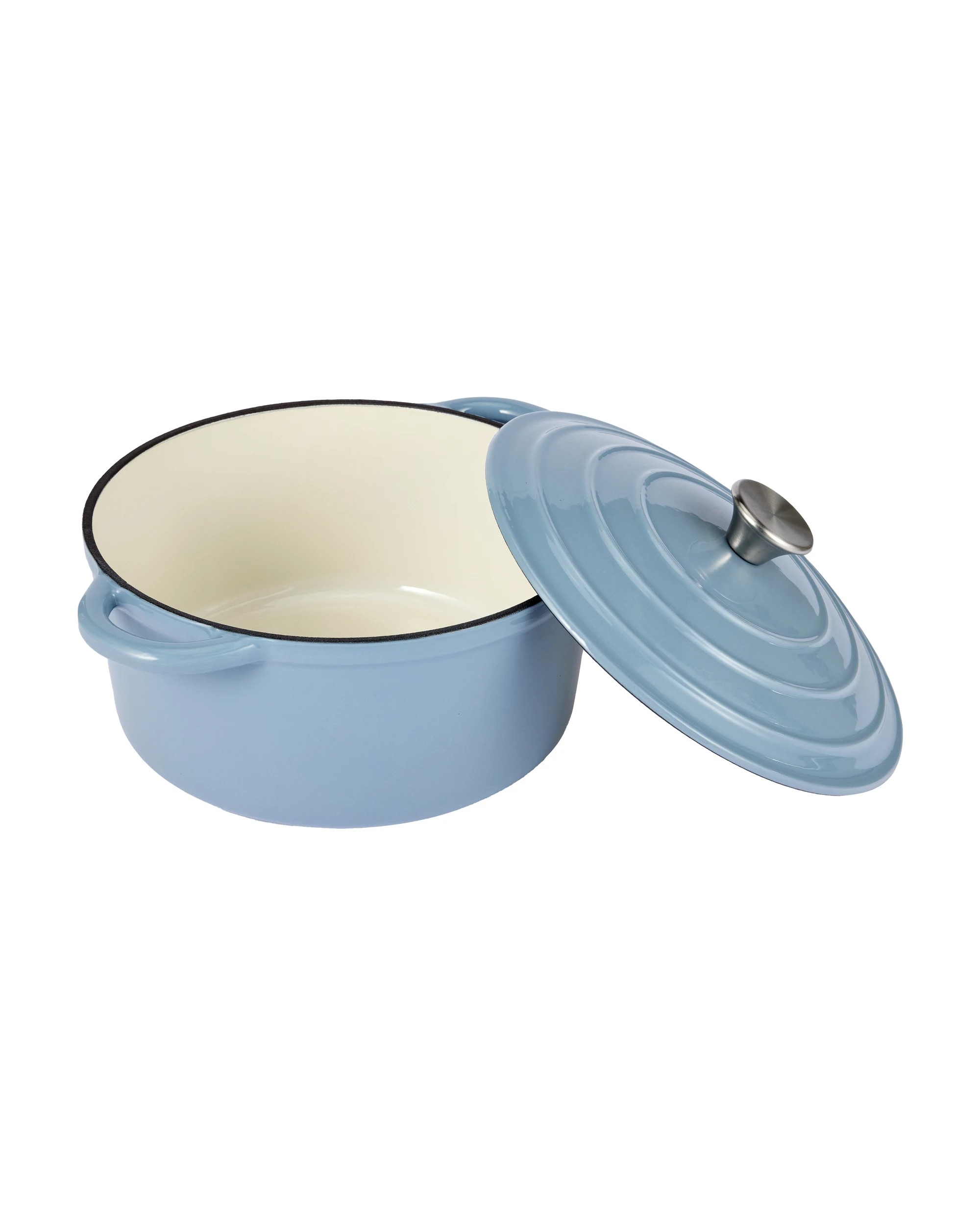 2 5L Cast Iron Casserole - Light Blue, 2 of 6