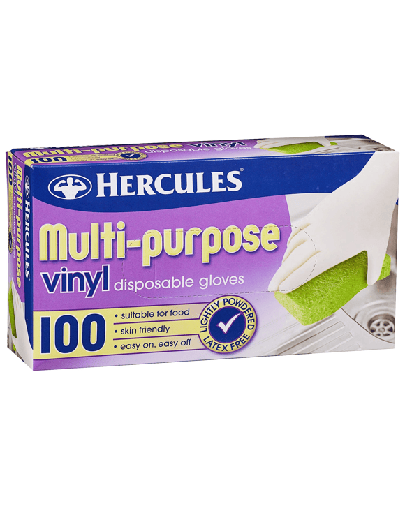 Hercules Multipurpose Vinyl Gloves 100pk