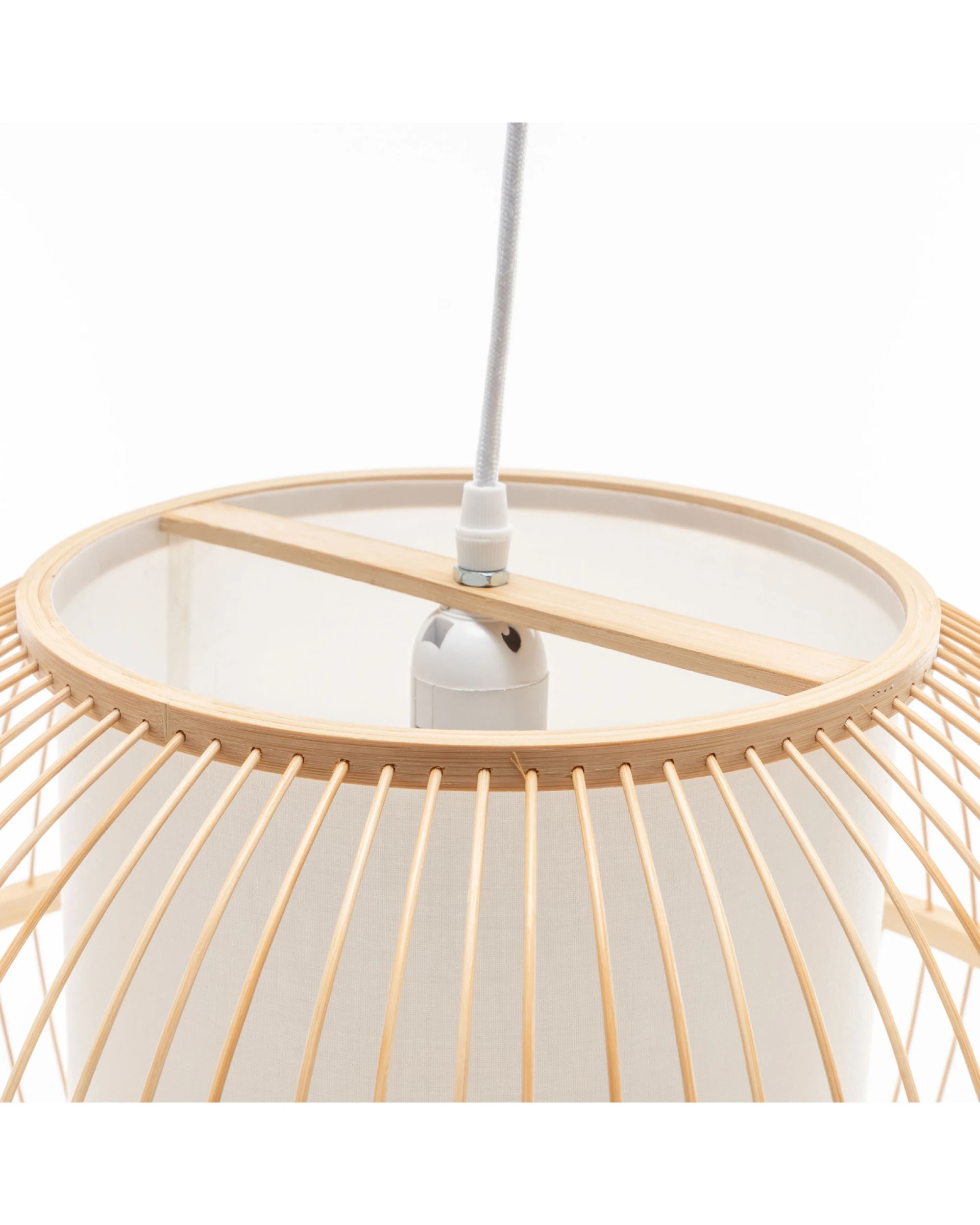 5 BR Home Natural Woven Bamboo Sphere Pendant Lamp Hanging Light Bell Shade, 5 of 6
