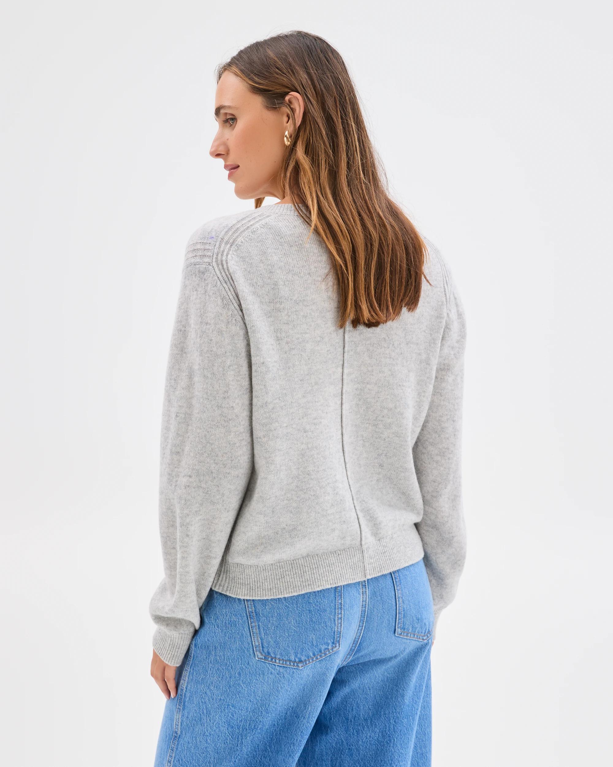 8 Target Woman Lambswool Balloon Sleeve Cardigan LIGHT GREY MARLE, 8 of 8