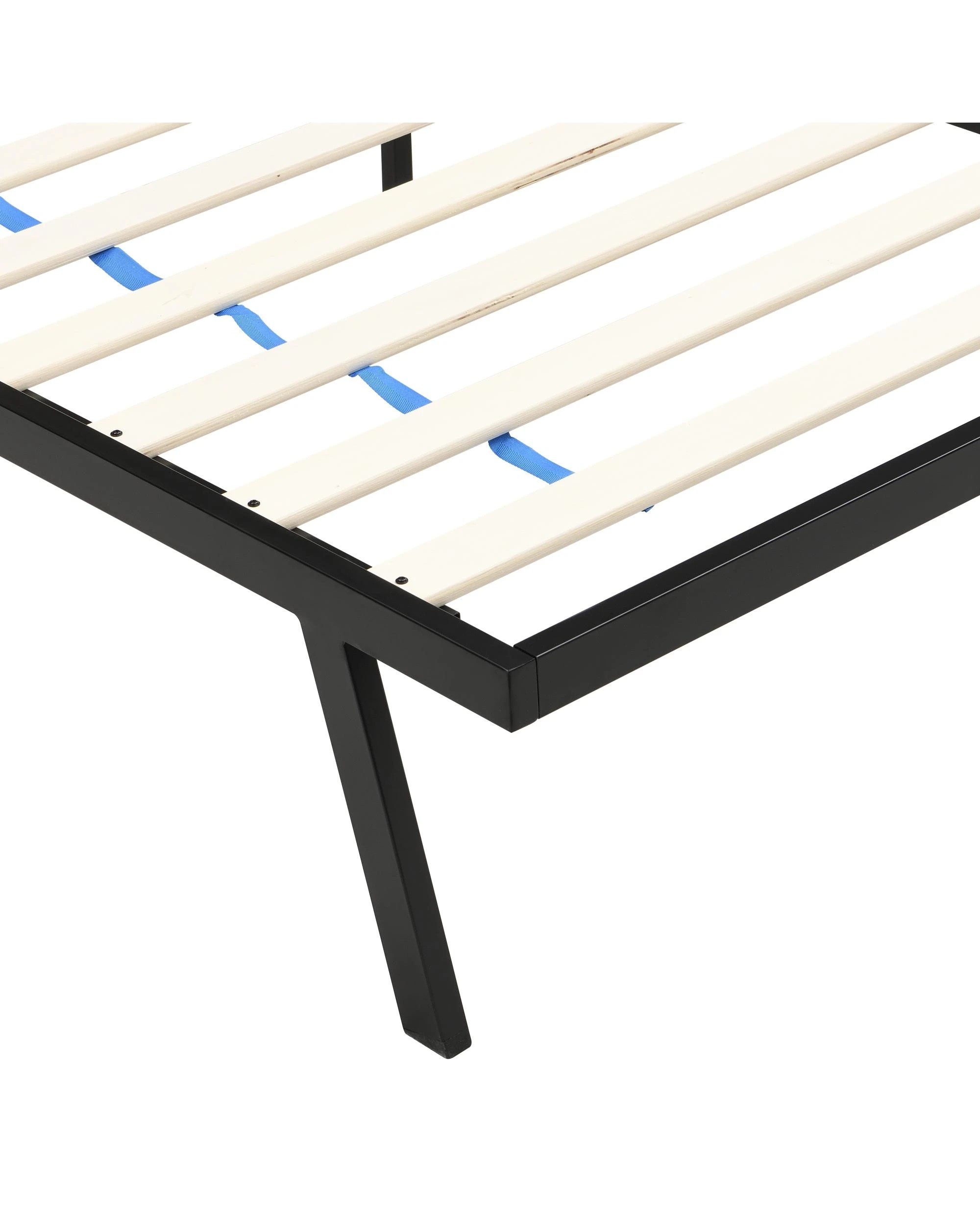 7 Kodu Metal and Wood Look Bed Frame Double Size Black and Oak - Natural, 7 of 10