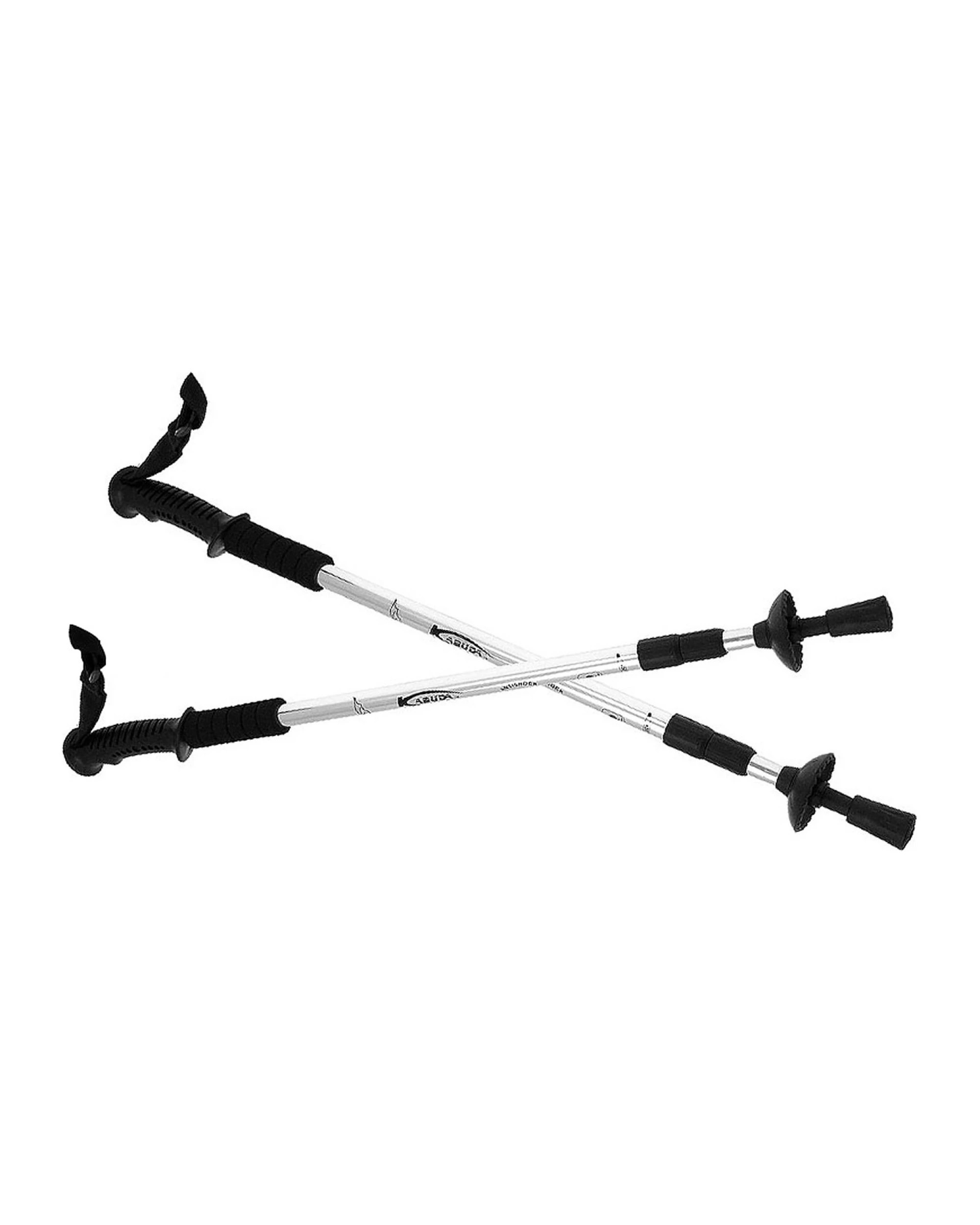 1 Powertrain Anti-Shock Trekking Hiking Poles Sticks Pair - Silver, 1 of 5