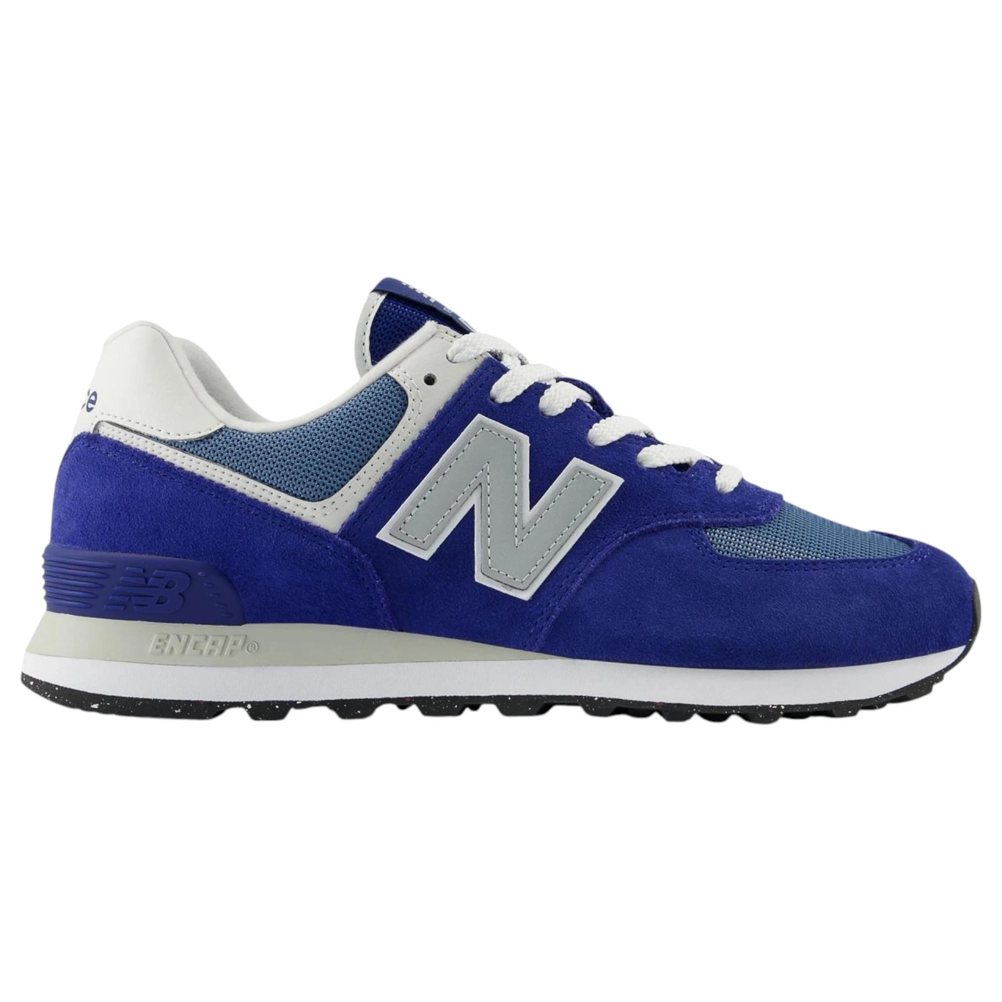 3 New Balance Mens 574 Navy/ White Athletic Shoes NAVY/WHITE, 3 of 7