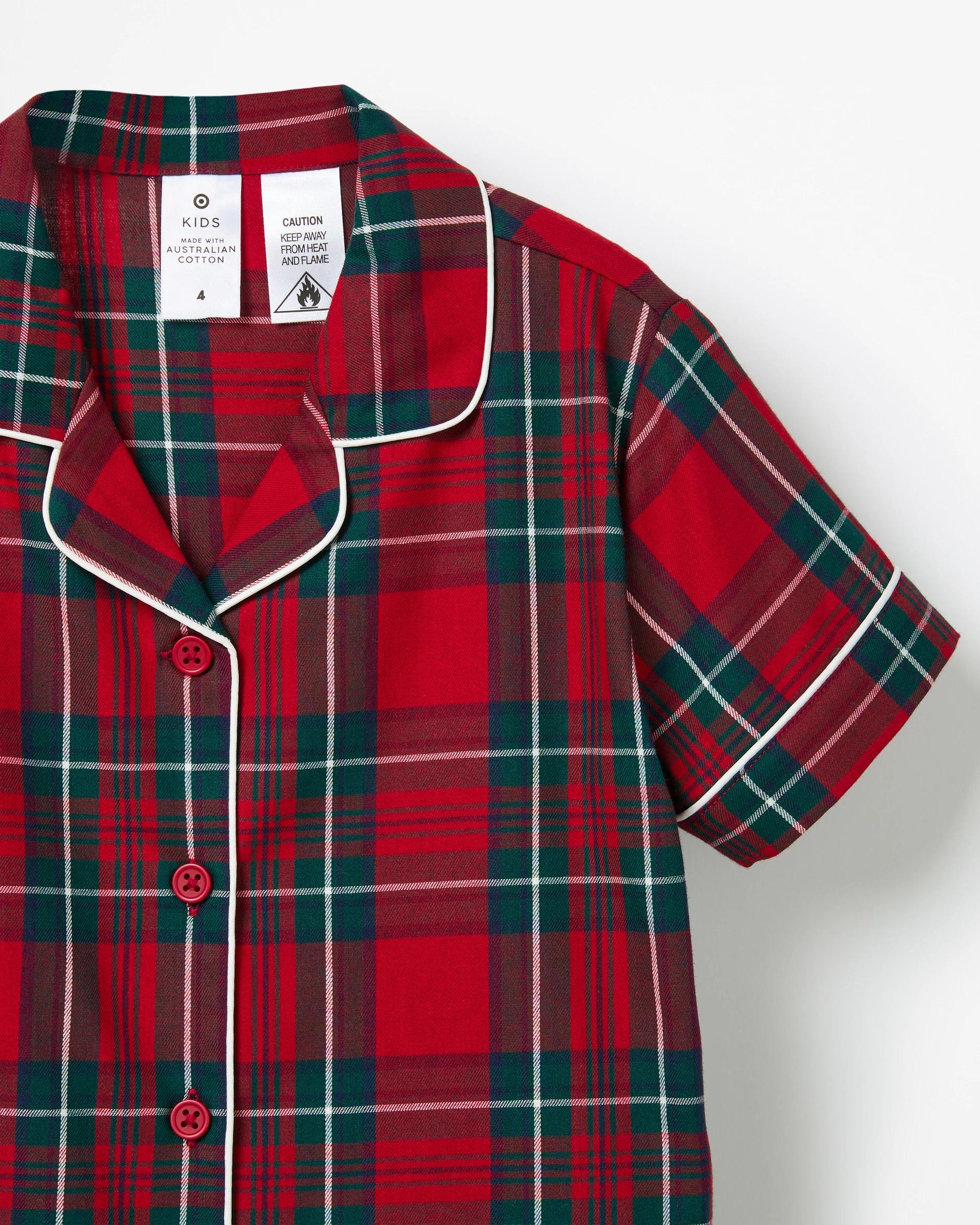 6 Target Family Matching Christmas Check Australian Cotton Younger Kids Pyjama Set RED CHECK, 6 of 8