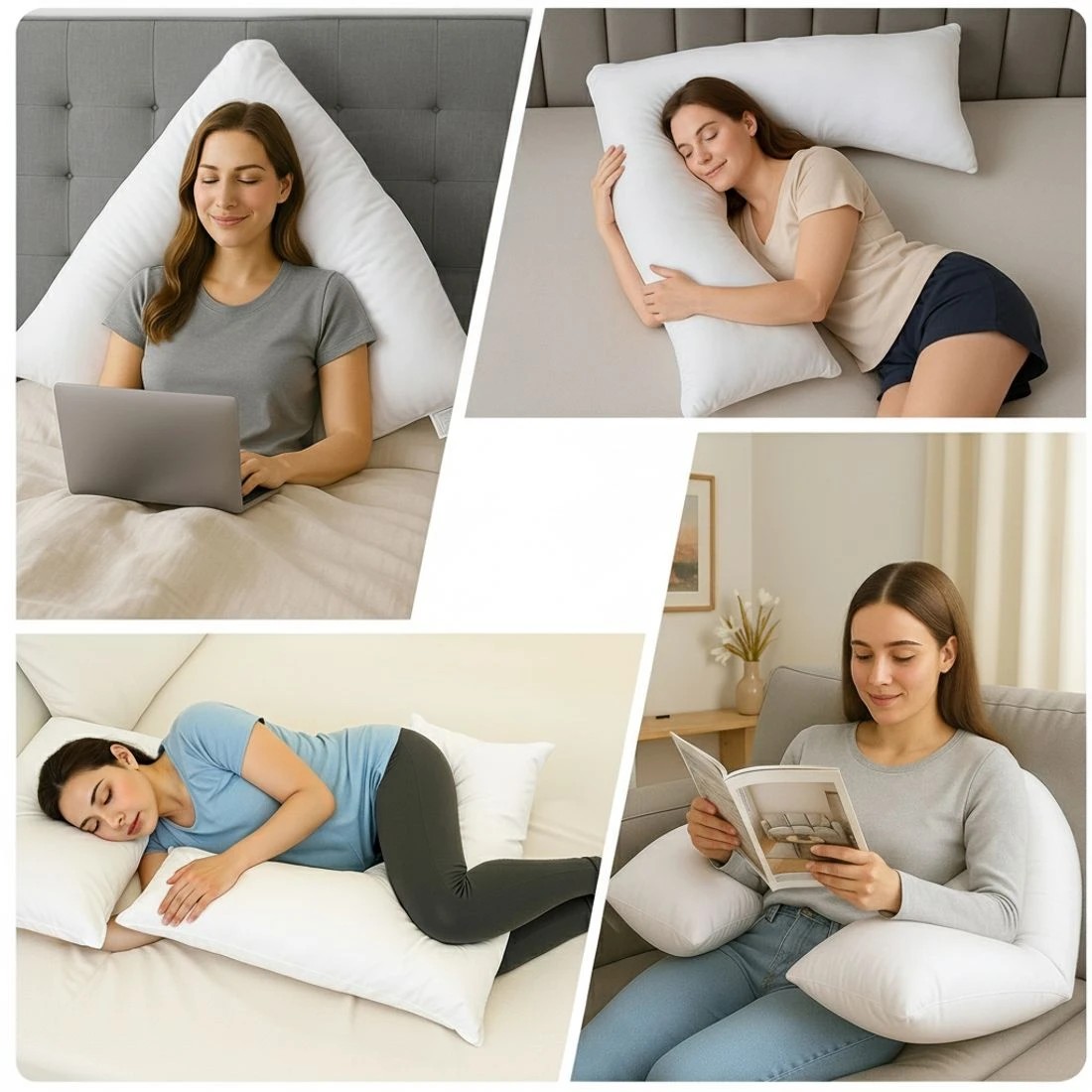 6 Giselle V Shape Pillow Boomerang Nursing Body Cushion - Multi, 6 of 7