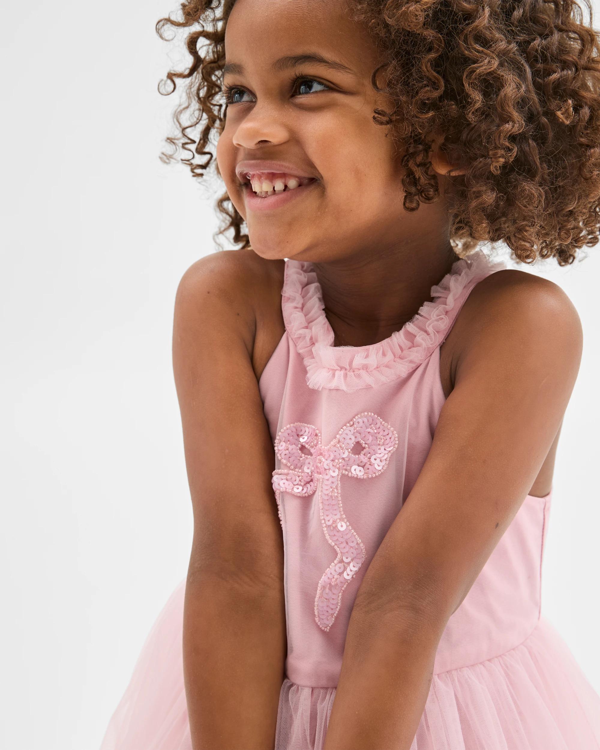4 Target Kids Sleeveless Halter Neck Tulle Occasion Dress PINK, 4 of 8