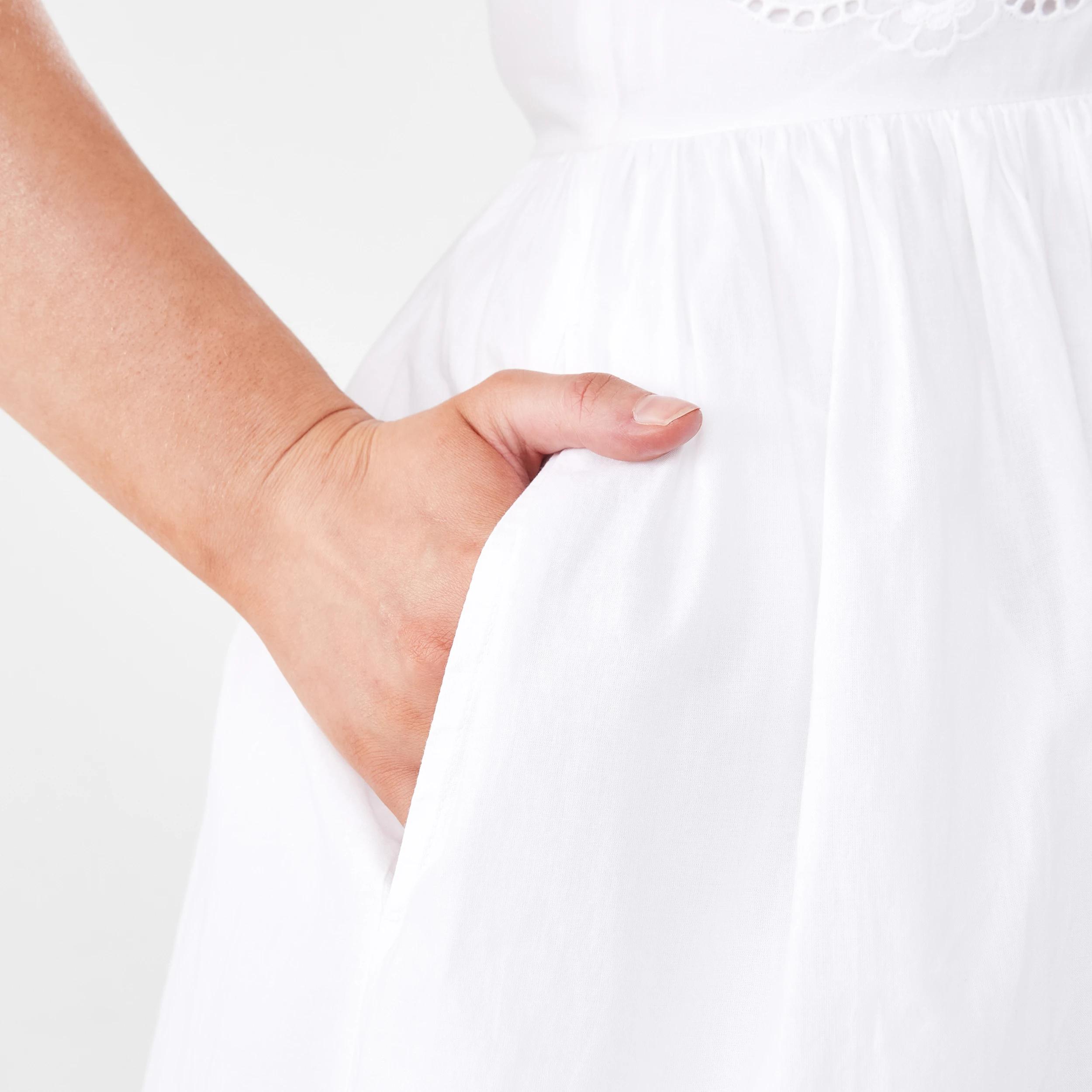 7 Sleeveless Broderie Midi Dress White, 7 of 7