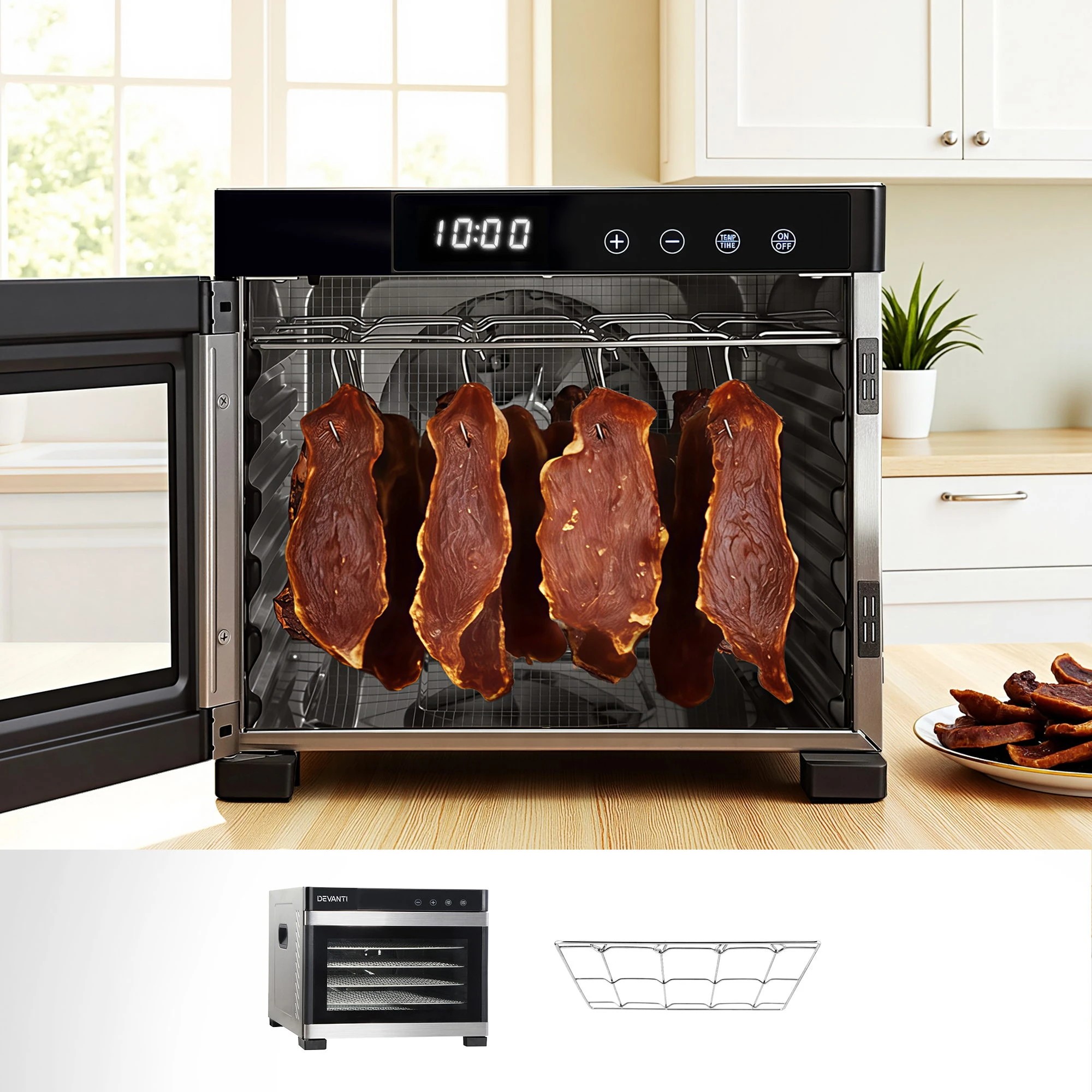 2 Devanti Food Dehydrator 6 Tray With Hanging Rack - Silver, 2 of 9