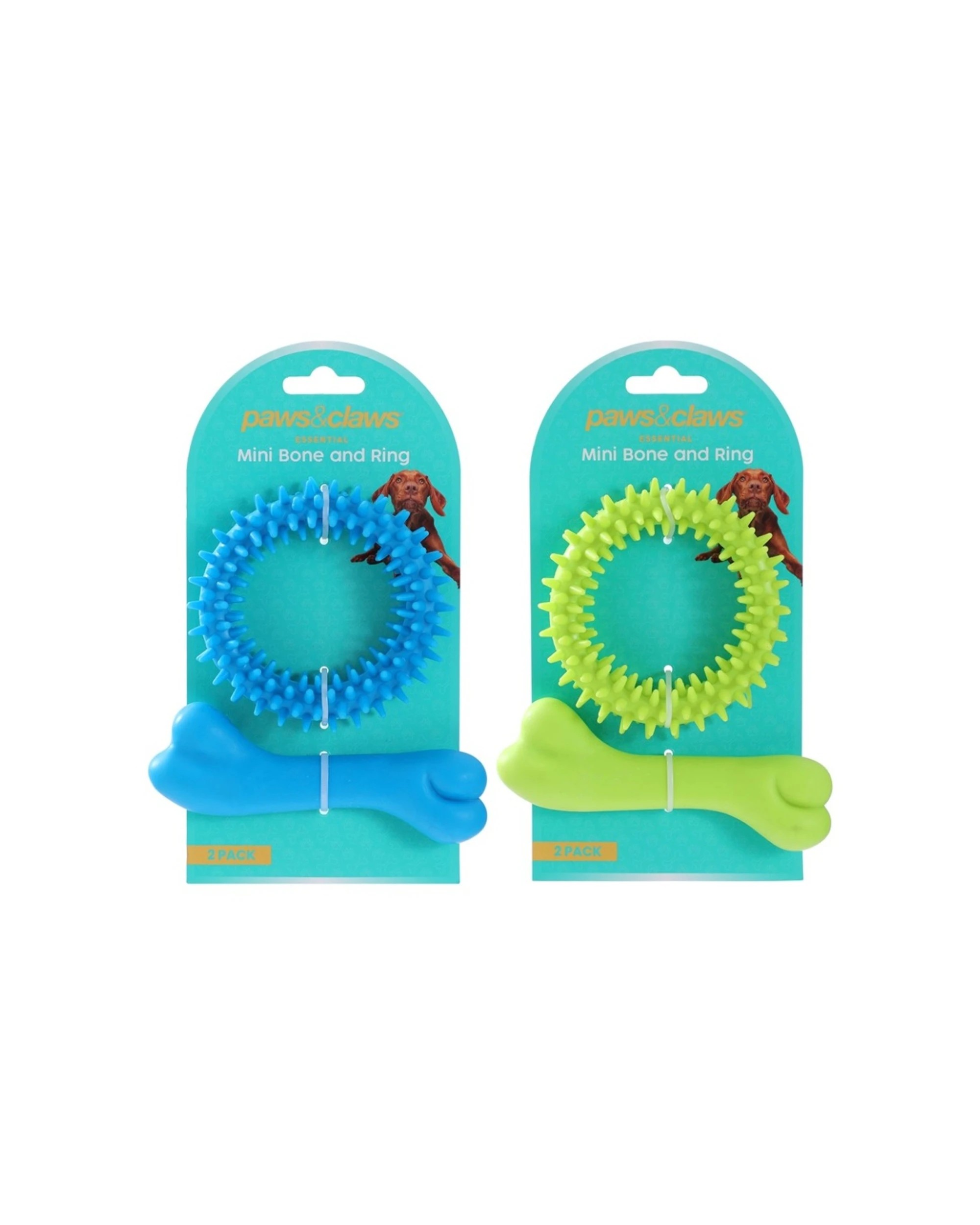 3 Paws And Claws 6x 2pc Mini TPR Bone And Ring Pet Dog Chew Fetch Toy Set - Multi, 3 of 9