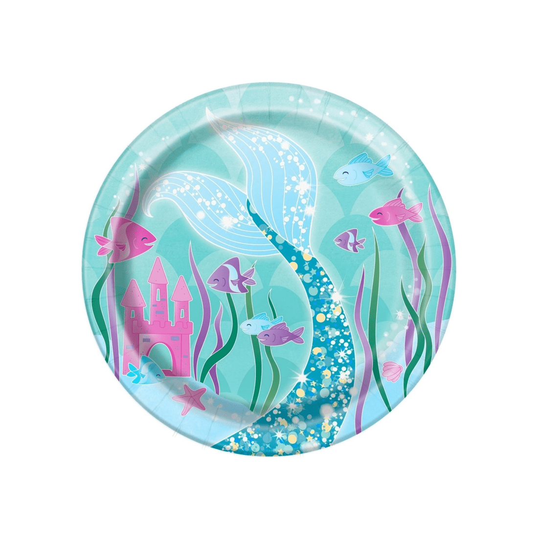 1 Unique Mermaid Small Paper Plates Pack of 8, 1 of 1