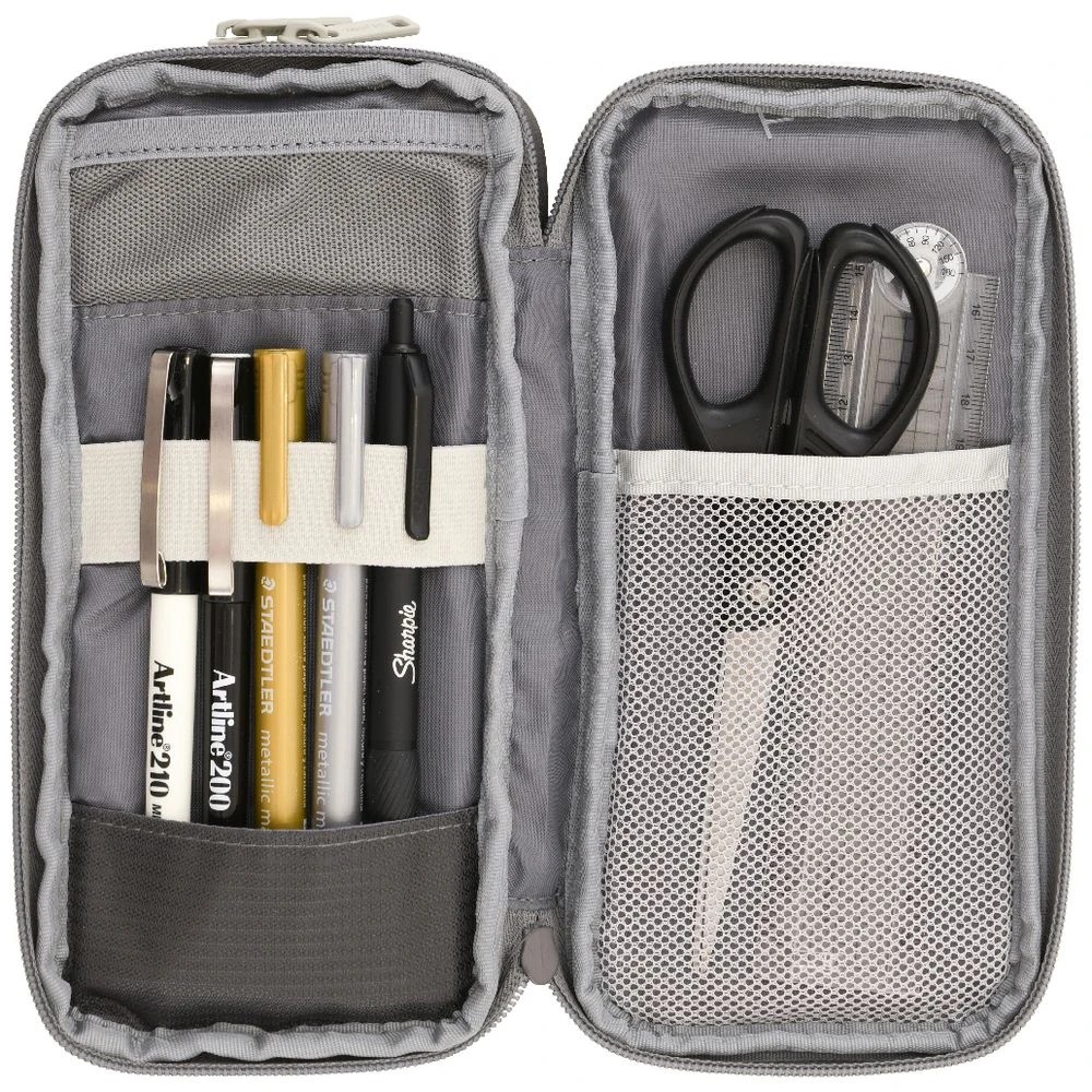 2 Smart Fit Twin Zip Pencil Case Black, 2 of 8