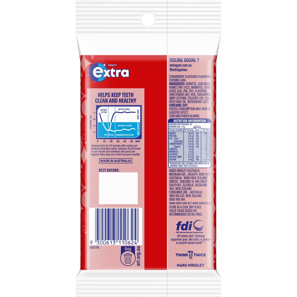2 3 Pack Wrigley's Extra Strawberry Chewing Gum 81g, 2 of 5
