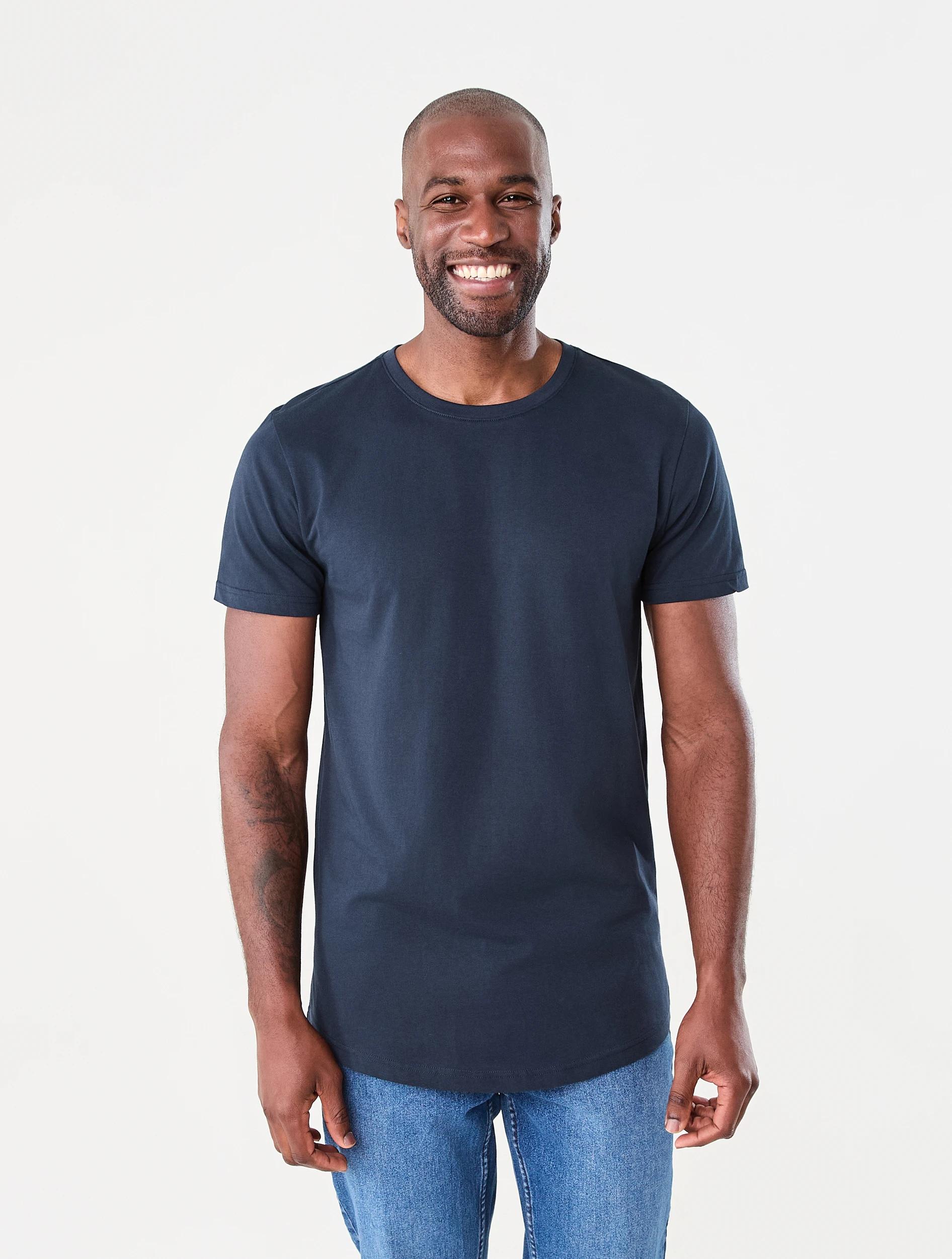 1 Australian Grown Cotton Longline T-shirt SKY CAPTAIN, 1 of 6