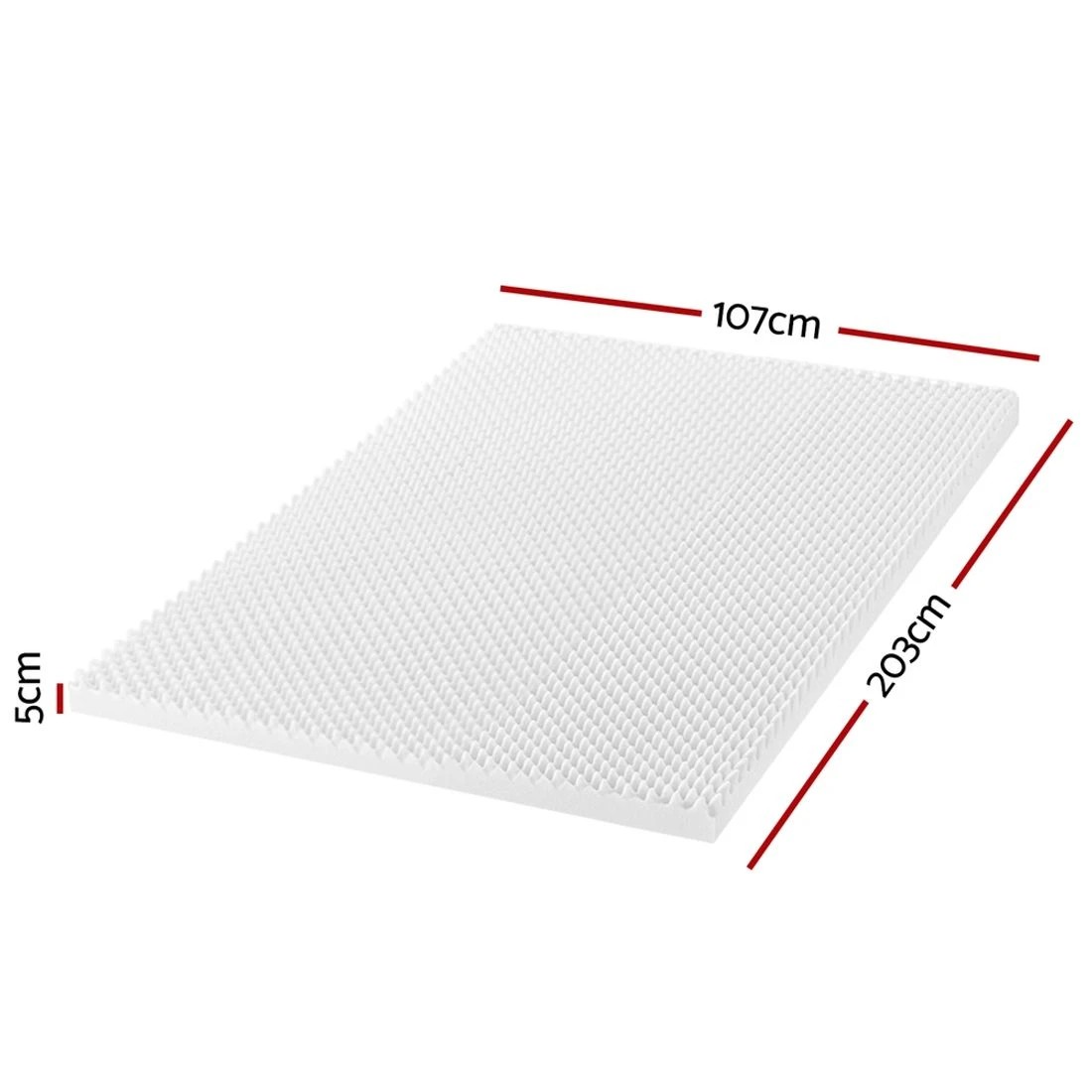 2 Giselle Bedding Memory Foam Mattress Topper Egg Crate 5cm King Single - White, 2 of 7