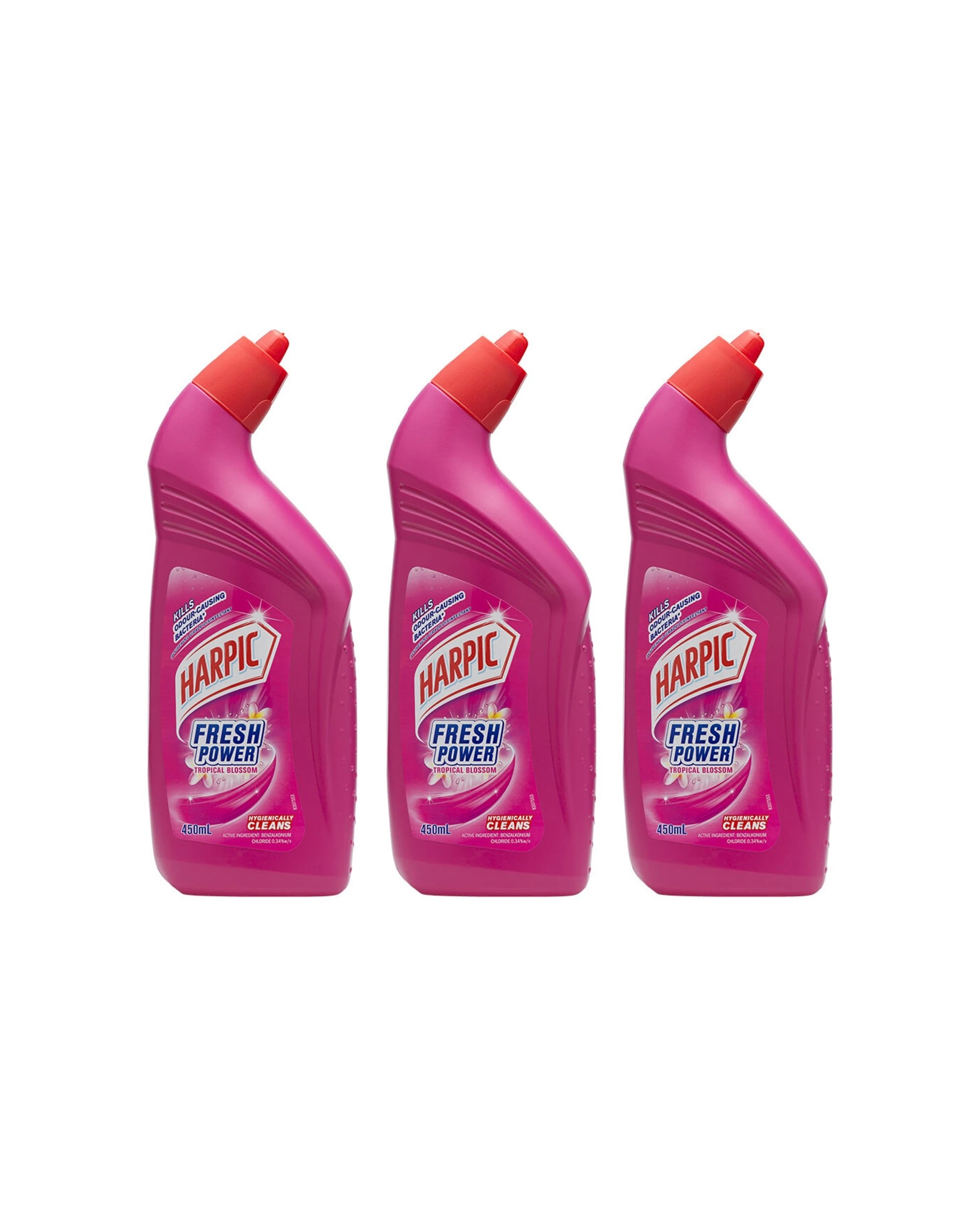 1 Harpic Fresh Power Tropical Blossom 3 Pack 450ml Household Grade Disinfect - Multi, 1 of 1