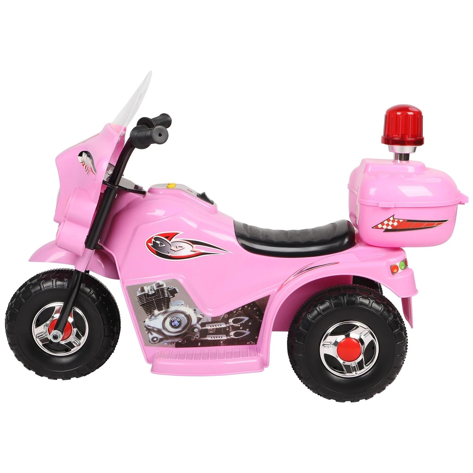 9 Alfordson Kids Ride On Car Police Motorcycle 6V Electric Toy 25W Motor MP3 - Pink, 9 of 9