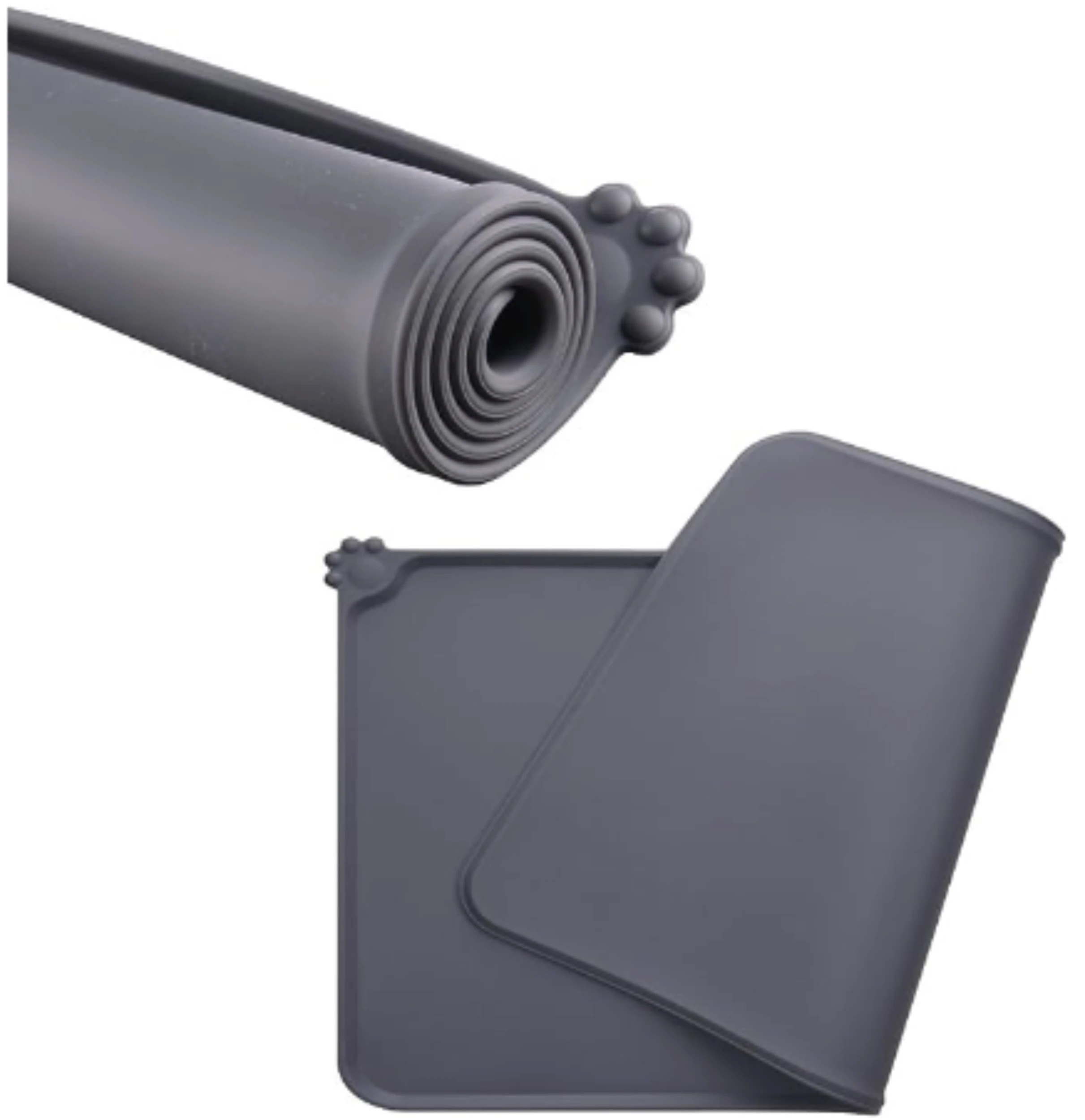 2 All Fur You Silicone Pet Feeding Mat Grey, 2 of 2