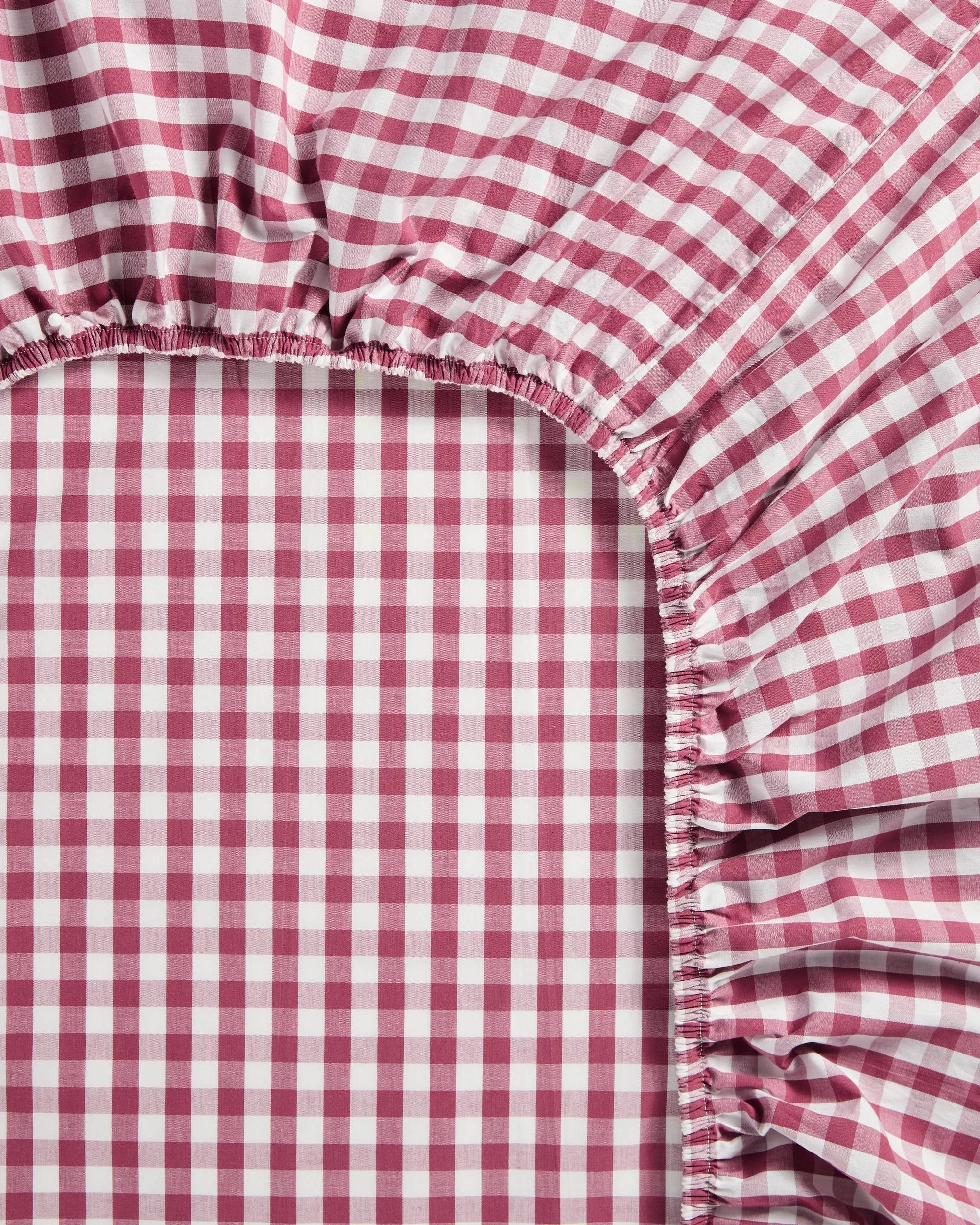 1 Target Gingham Australian Cotton Mix & Match Fitted Sheet - Queen Bed - Pink, 1 of 3