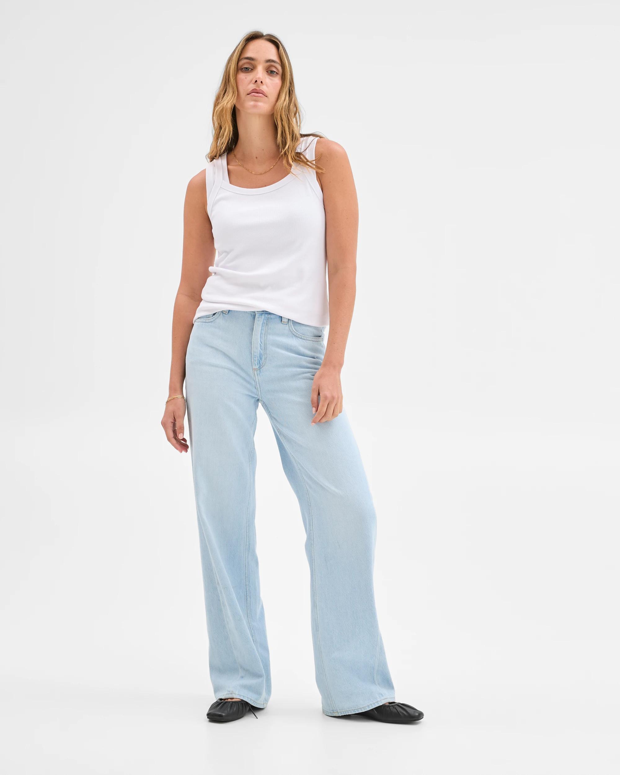 3 Target Denim Denim Imogen Mid Rise Wide Leg Jeans SUNBLEACHED, 3 of 5