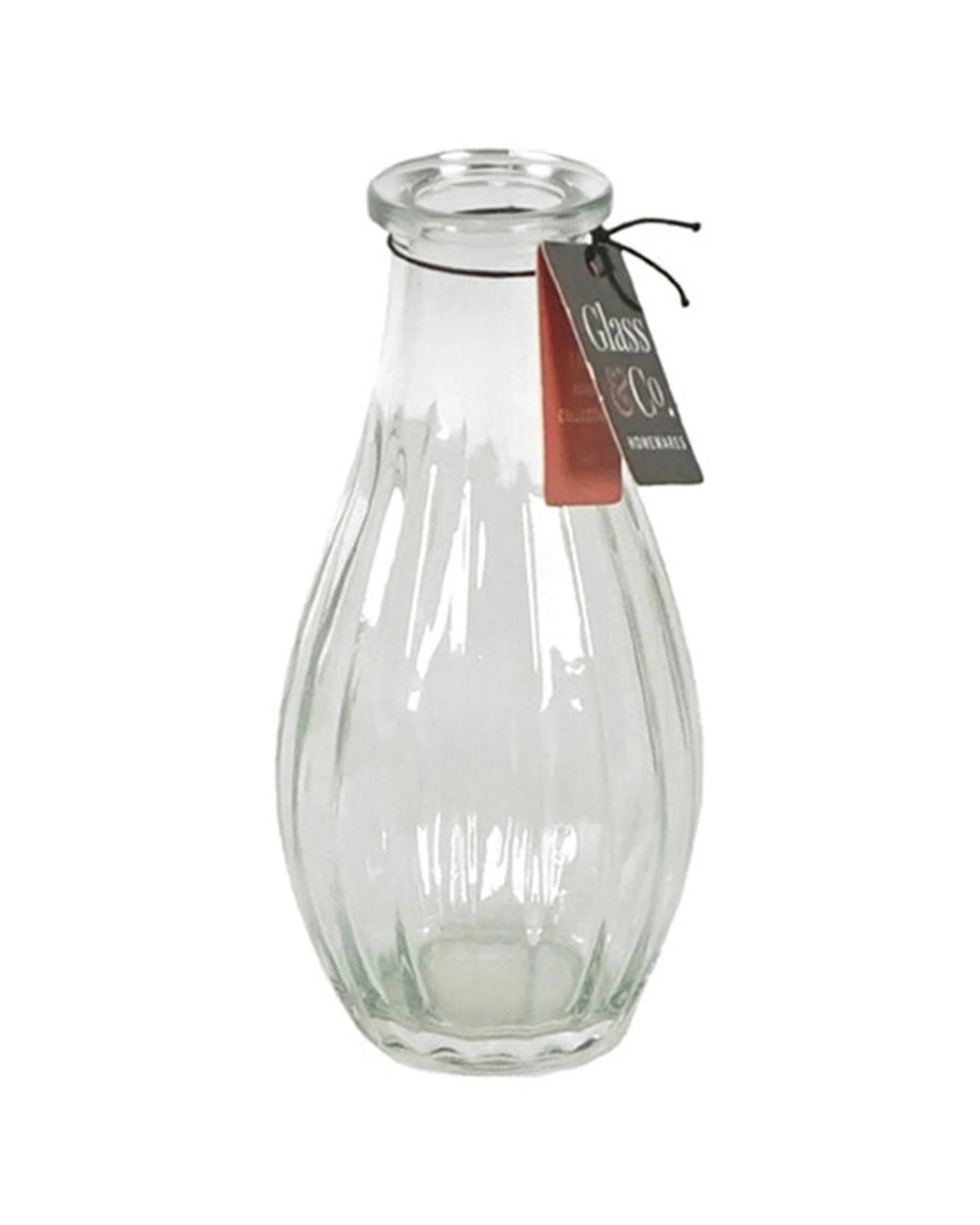 2 Glass & Co 12PK Ribbed Glass Vase Home Decor 243.8x14.2cm - White, 2 of 2