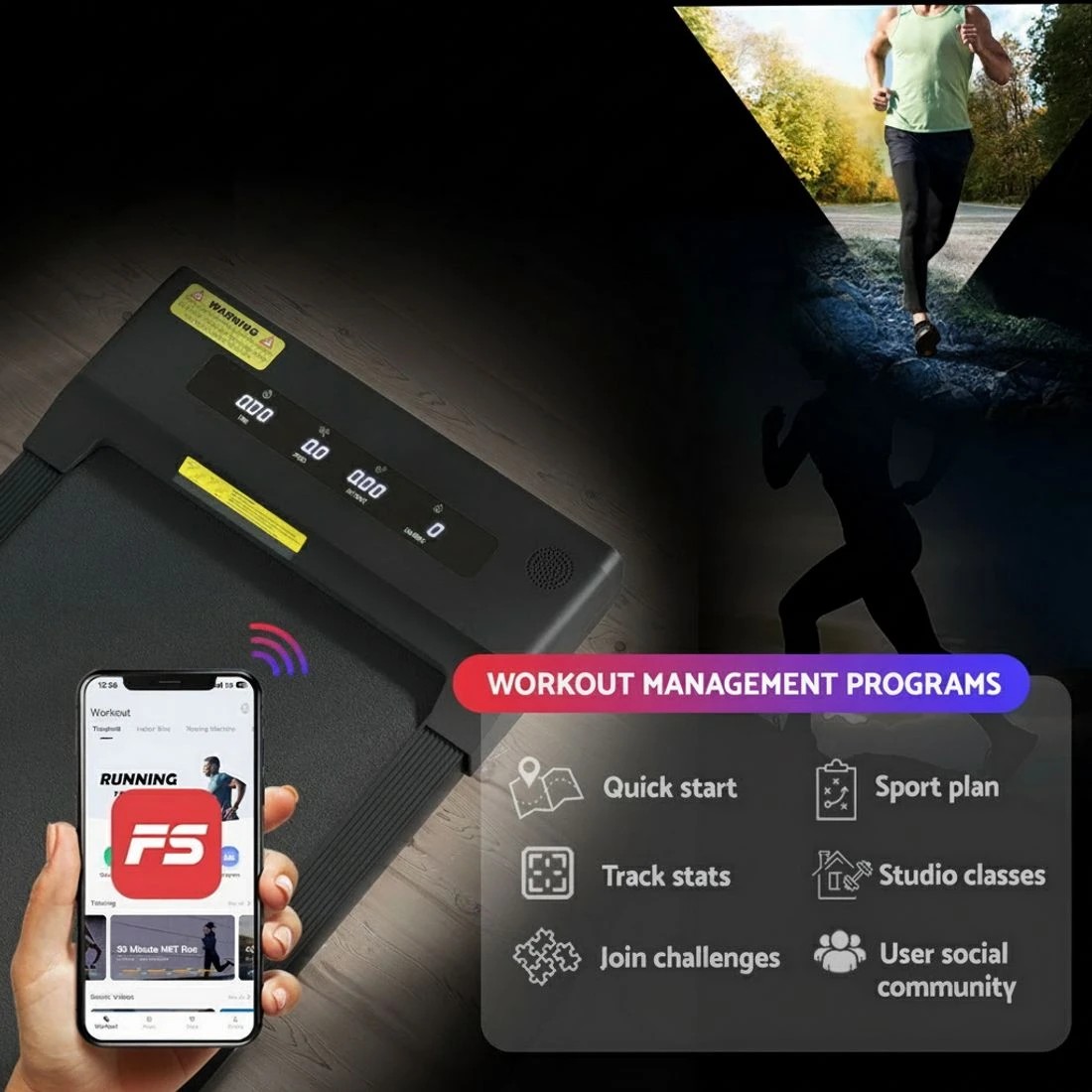 8 Artiss Electric Treadmill with 120cm Automatic Standing Desk Walking Pad 400mm - Multi, 8 of 9