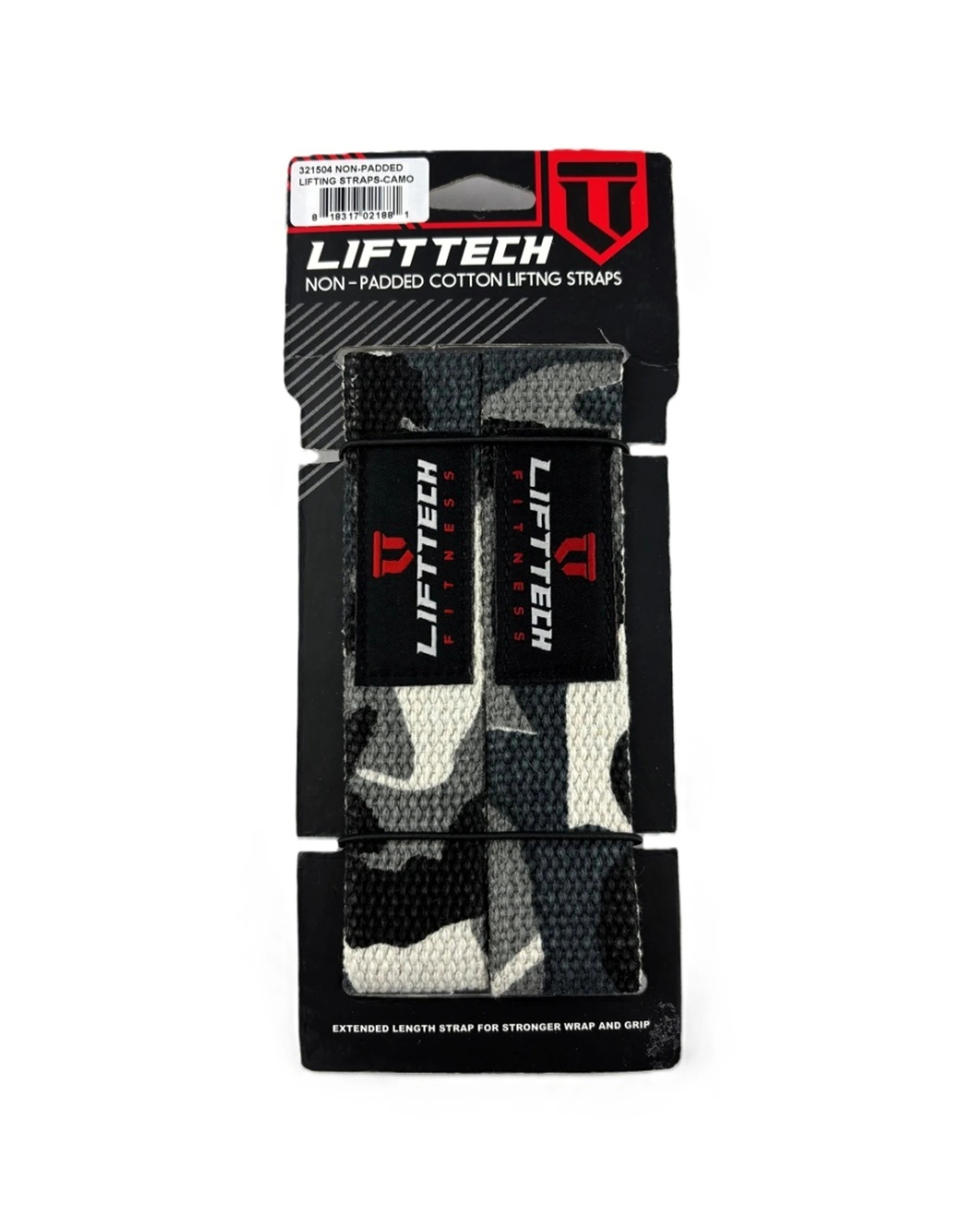 1 Lift-Tech Fitness 2pc Cotton Heavy Lifting Support Durable Grip Straps 21 Inch Camo - Multi, 1 of 3