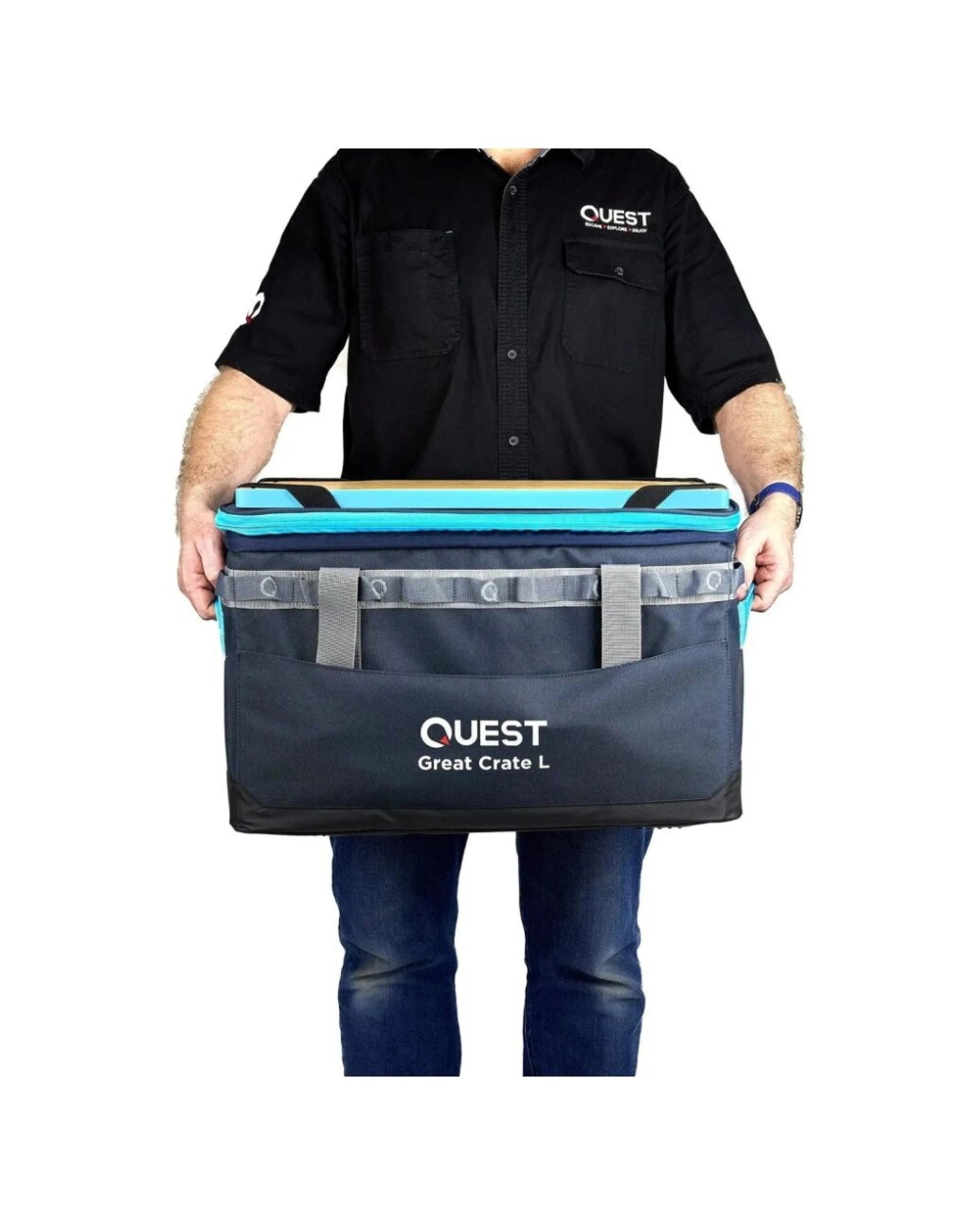 3 Quest Outdoors Great Crate Large Collapsible Expandable Camping Storage 63-82L - Black, 3 of 8