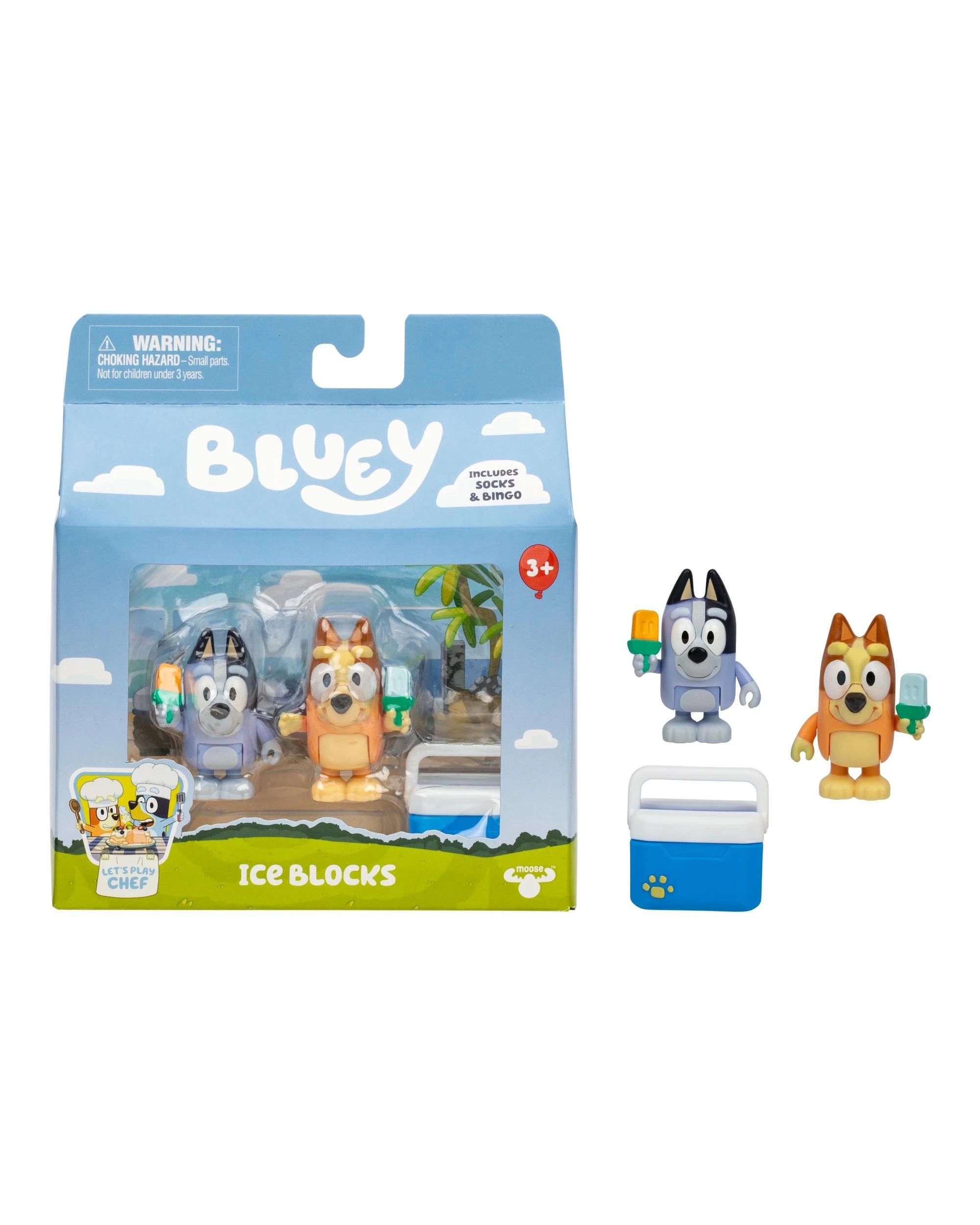 1 Bluey Figure 2 Pack Series 13 Ice Blocks Bingo and Socks, 1 of 8