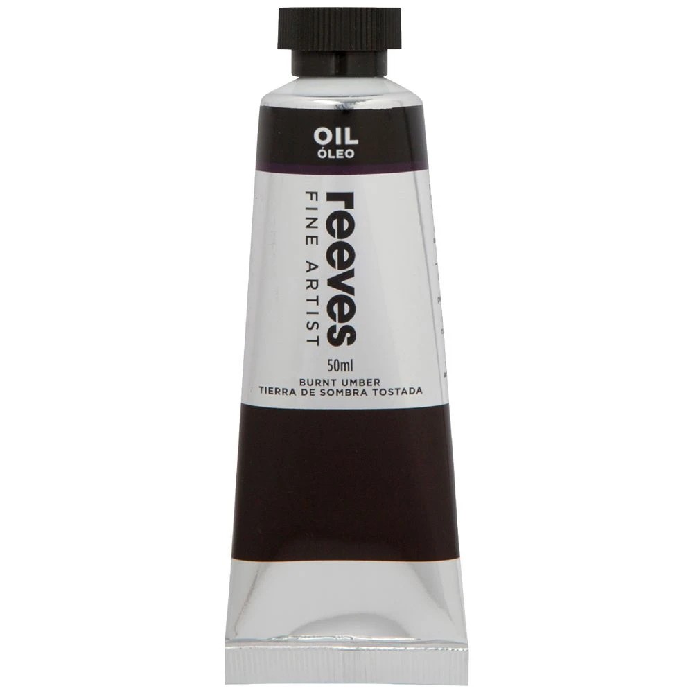 1 Reeves Oil Paint 50mL Burnt Umber, 1 of 1