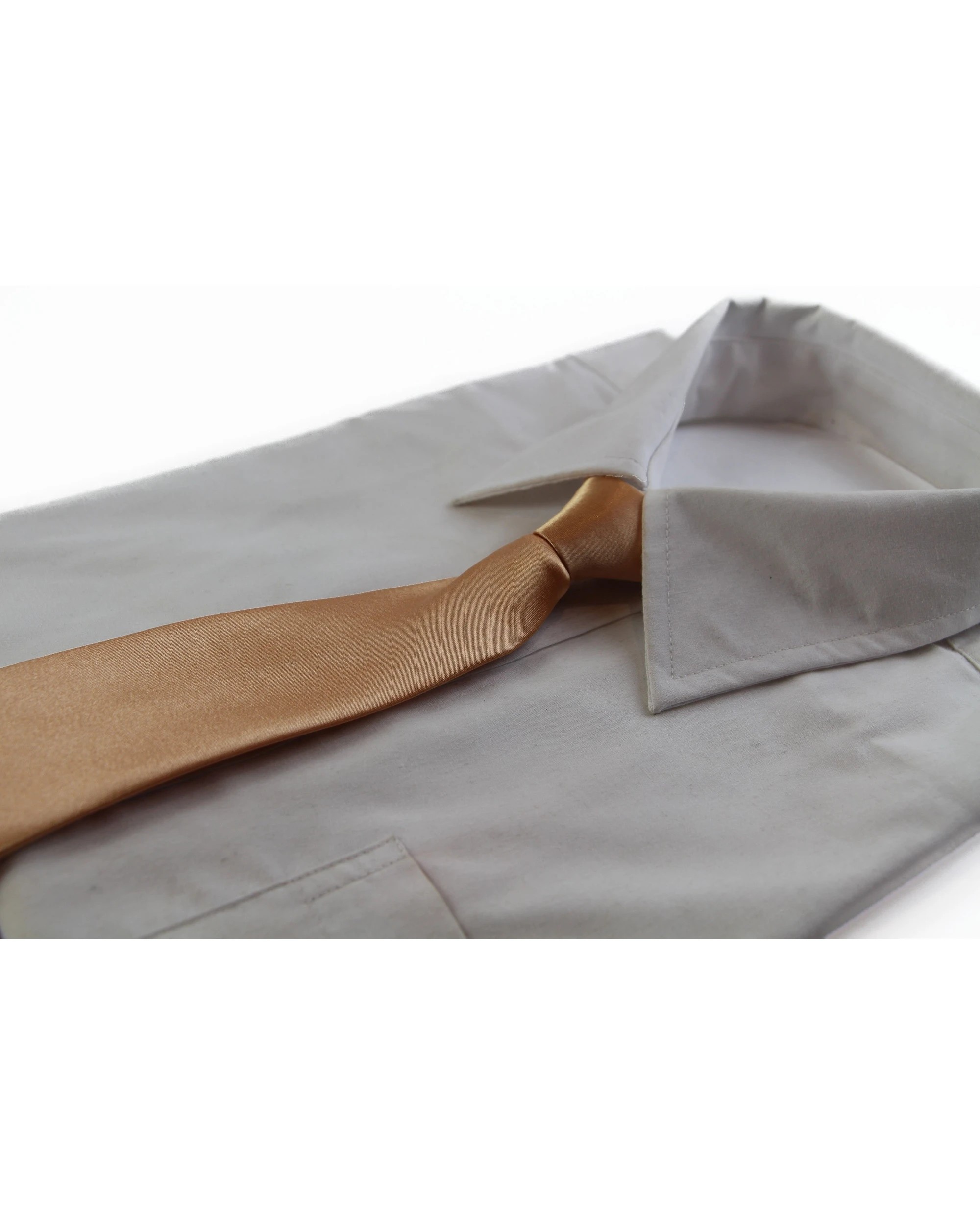 1 Zasel Kids Boys Gold Elastic Plain Neck Tie - Gold, 1 of 5