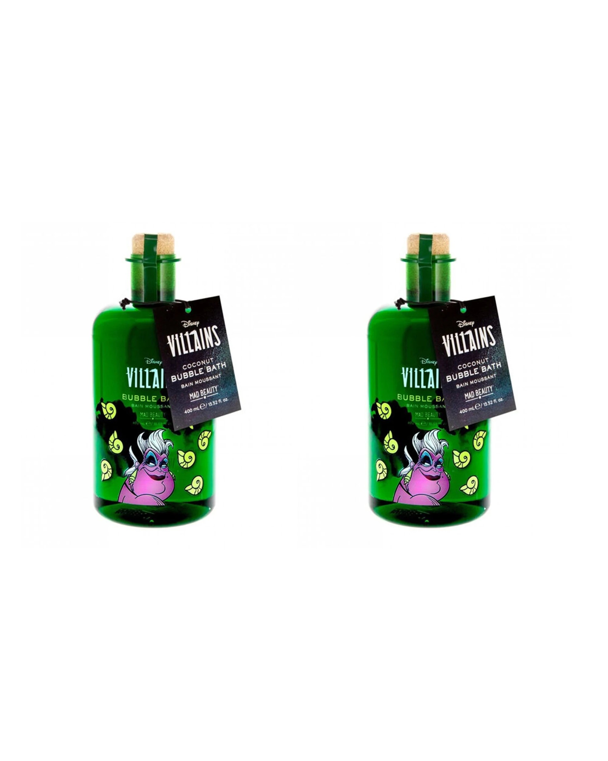 1 Disney Pop Villains Ursula Scented Potion Bottle Bubble Bath 400ml Coconut Fragrance Pack 2PK - Green, 1 of 3