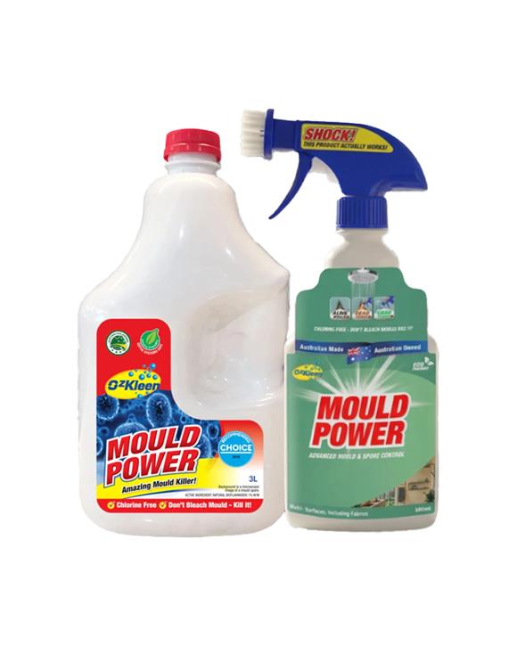 OzKleen Mould Power 3L Refill and 500ml Spray Bundle - White