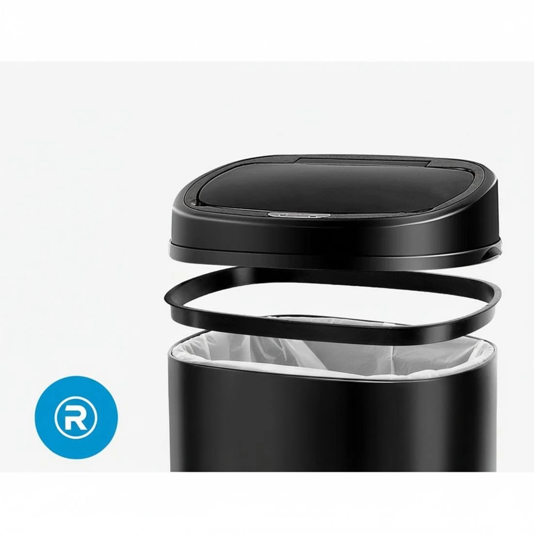 6 Devanti 58L Motion Sensor Bin Rubbish Automatic - Black, 6 of 8