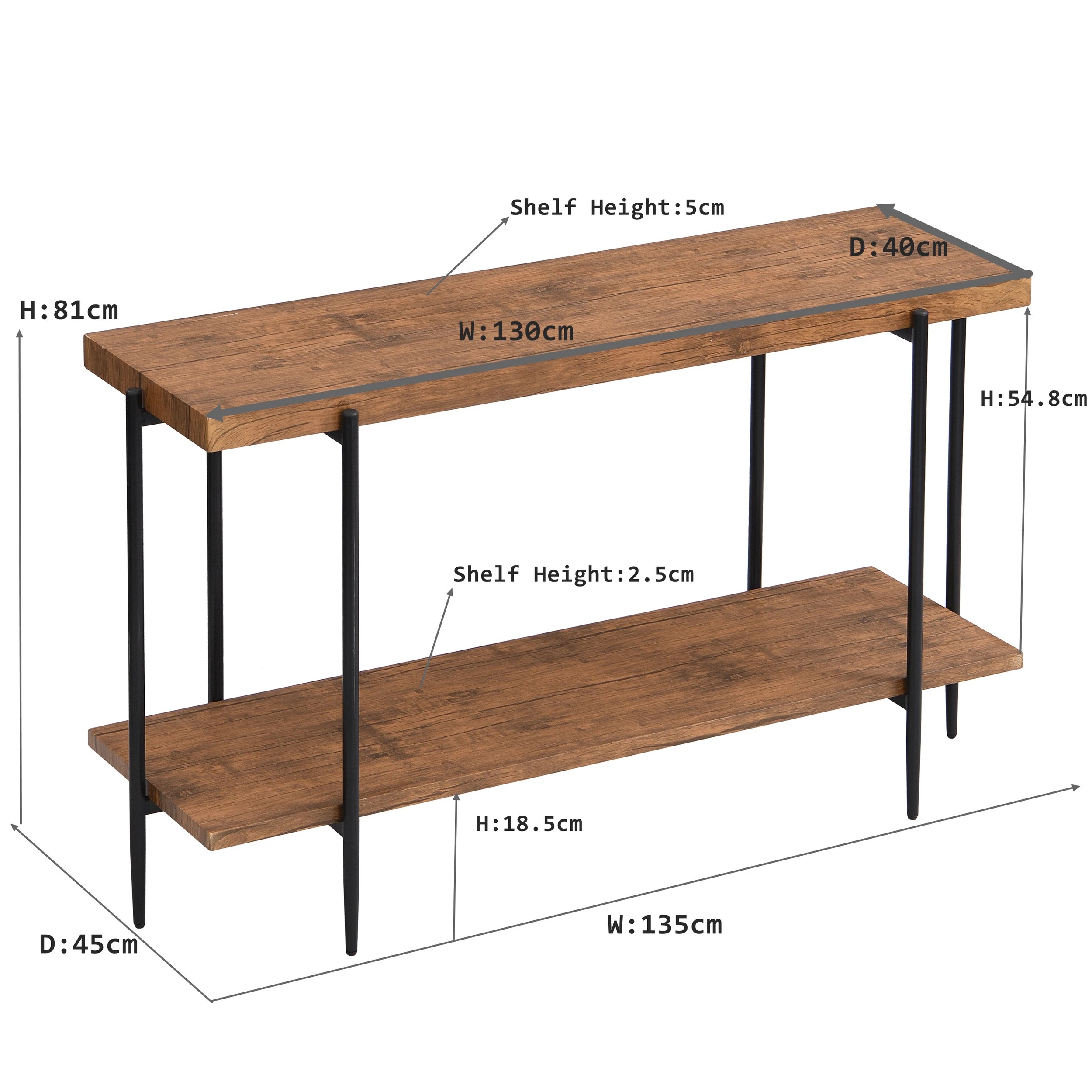 10 IHOMDEC Extra Long Console Sofa Table - Brown, 10 of 10