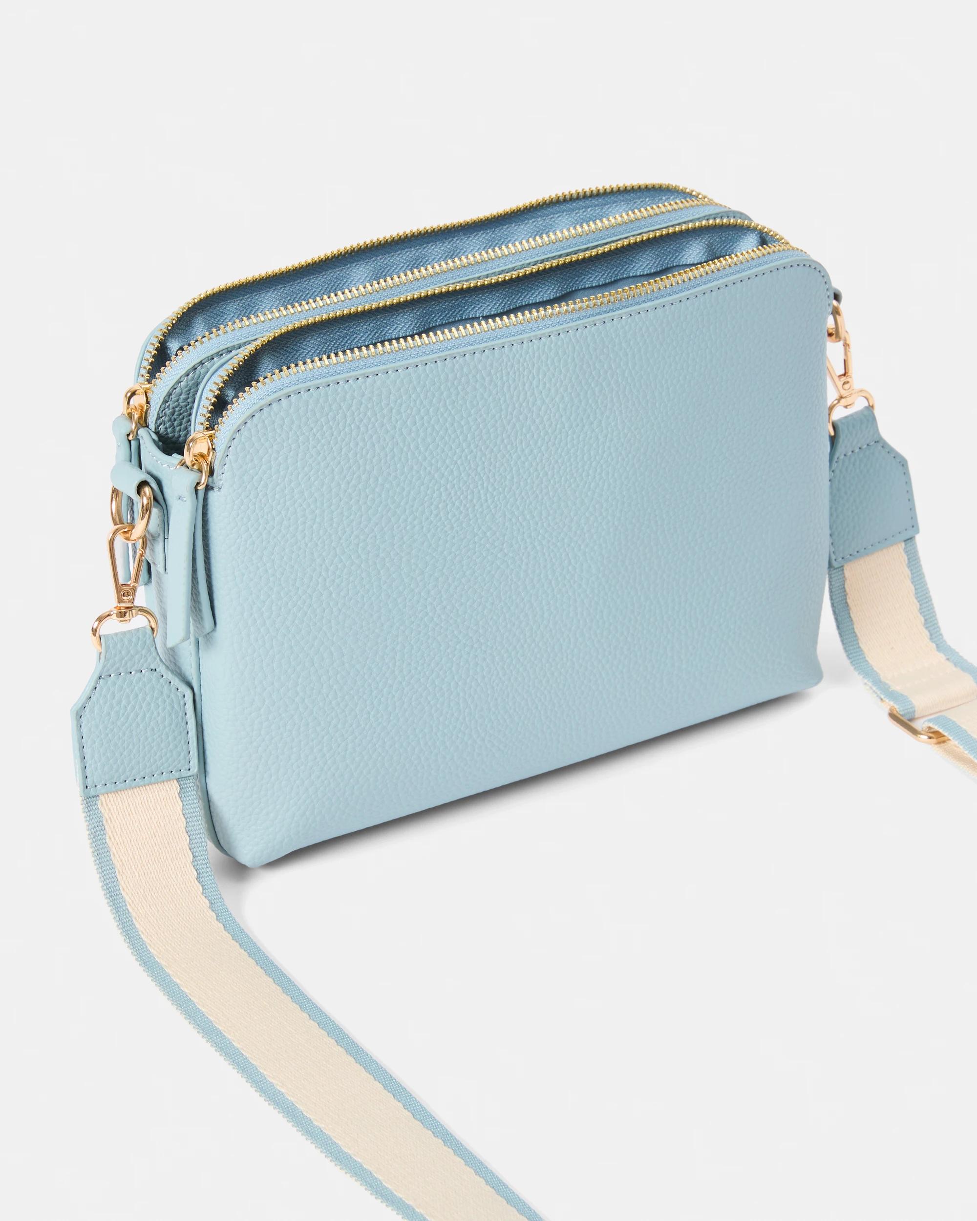 3 Double Pocket Crossbody Bag Wint Blue, 3 of 7