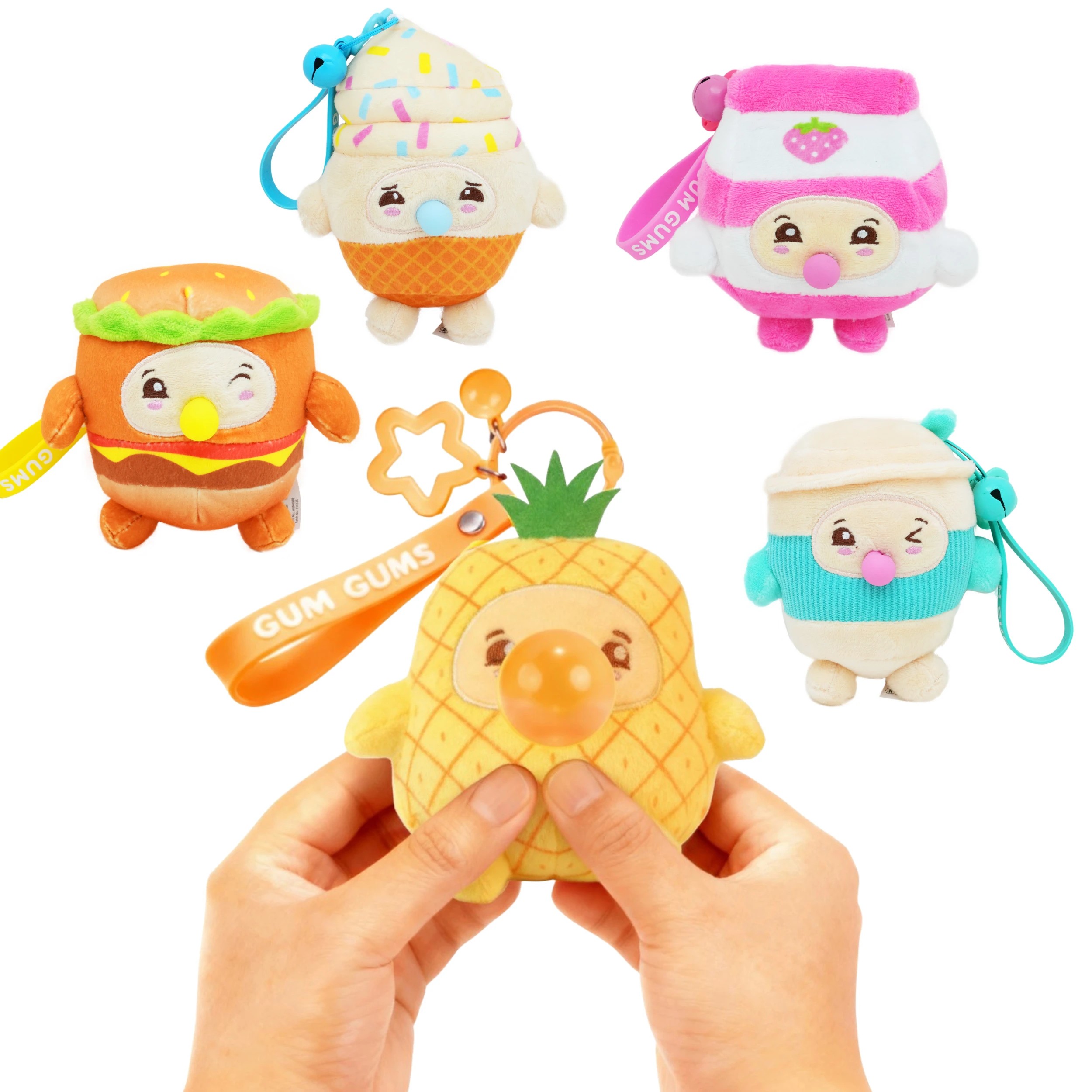 5 Gum Gums Bubble Buddies Keychain Plush - Assorted, 5 of 5