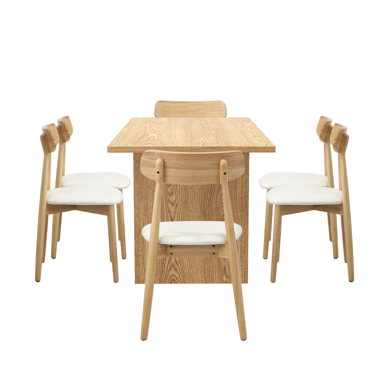 8 Oikiture 6-Seater Dining Table and Chairs Wooden Furniture Set - Natural, 8 of 9