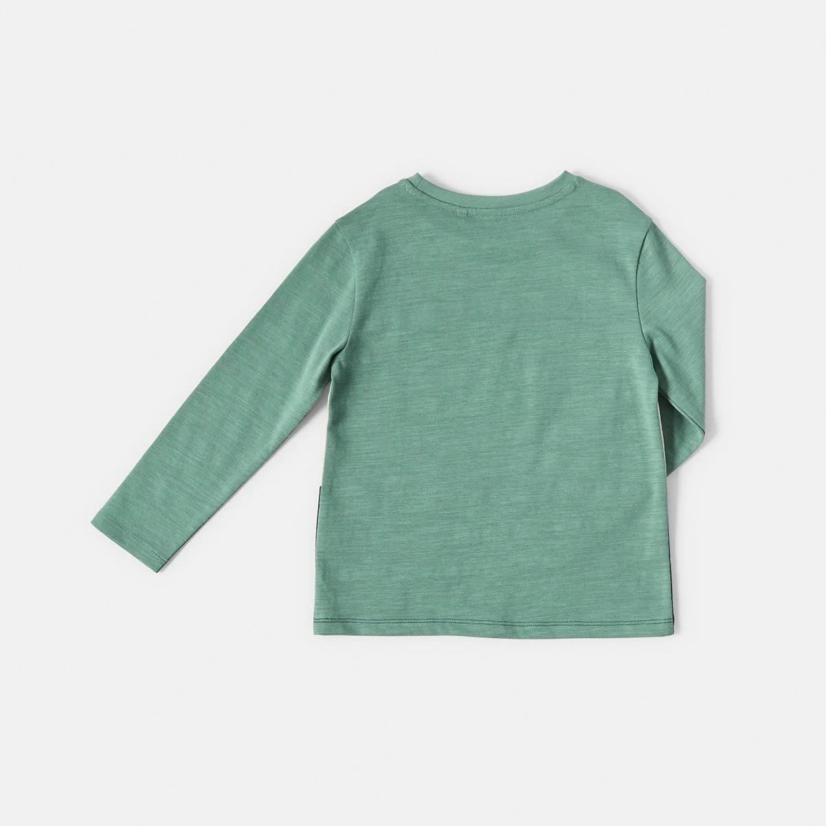 8 Long Sleeve Panel T-shirt Pine Green, 8 of 8