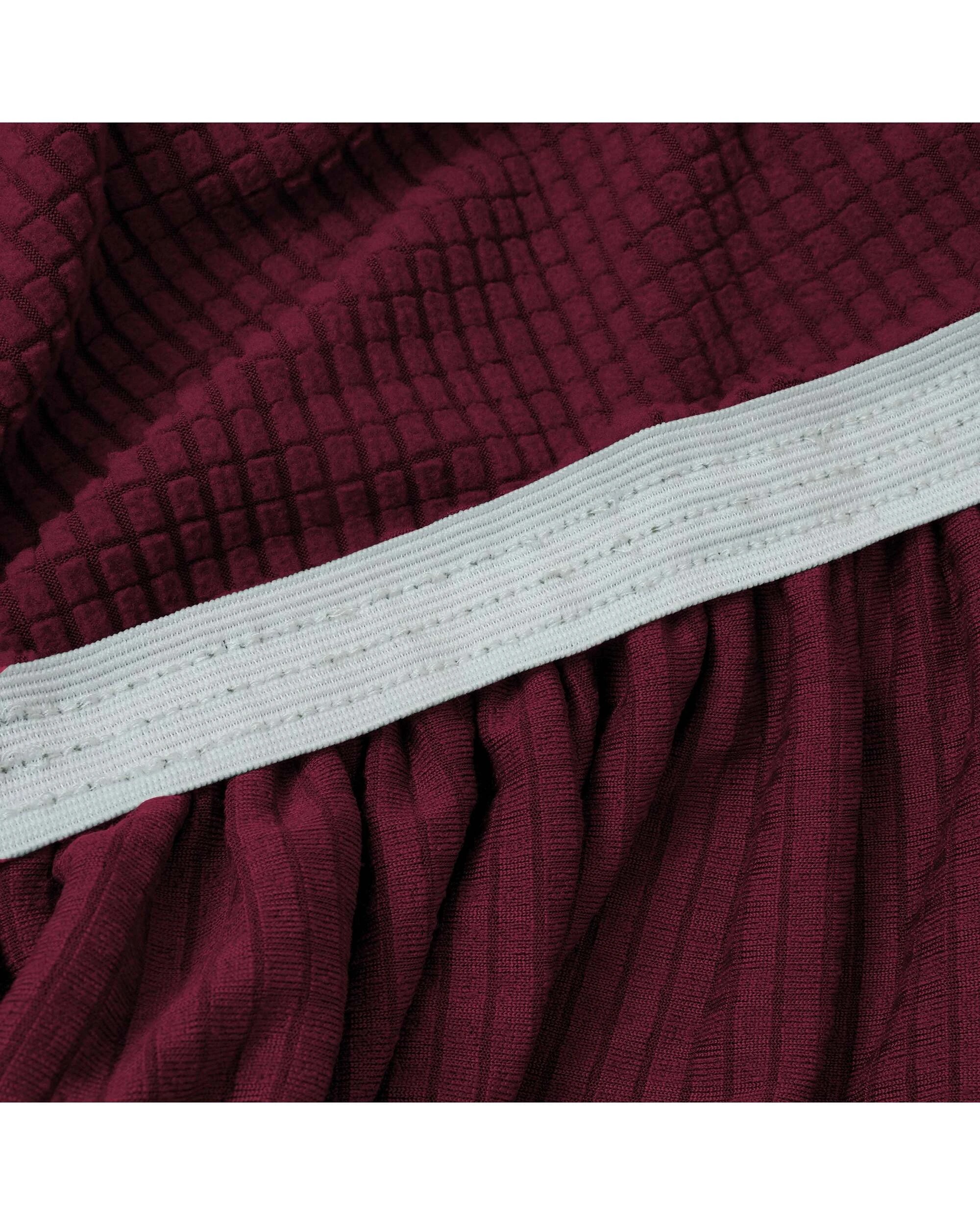 2 Smarcute 2 Seater High Stretch Jacquqard Textured Sofa Cover - Burgundy, 2 of 5