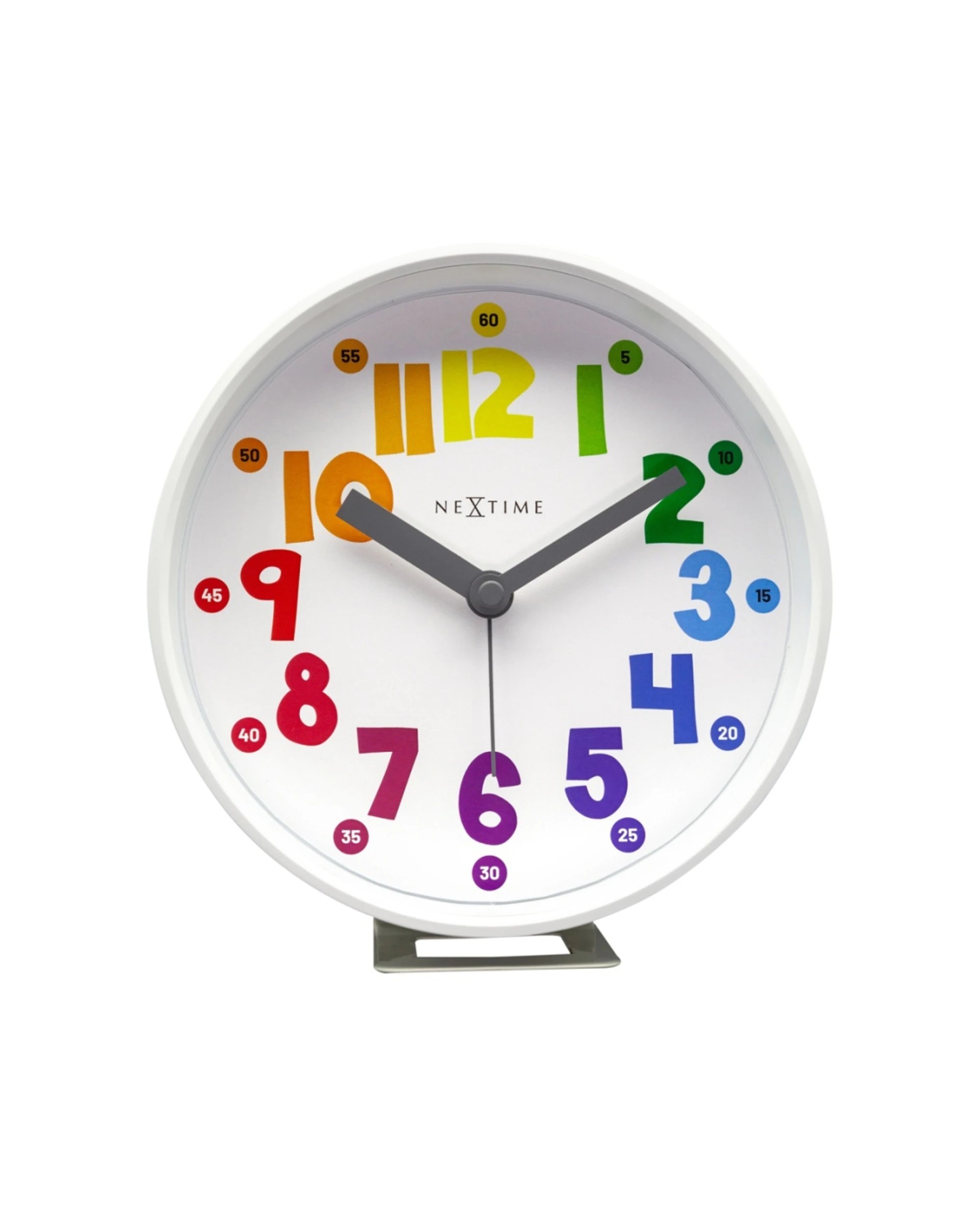 1 NEXTIME Sophia Alarm Clock Colourful Numbers Silent Movement Night Light - Multi, 1 of 8