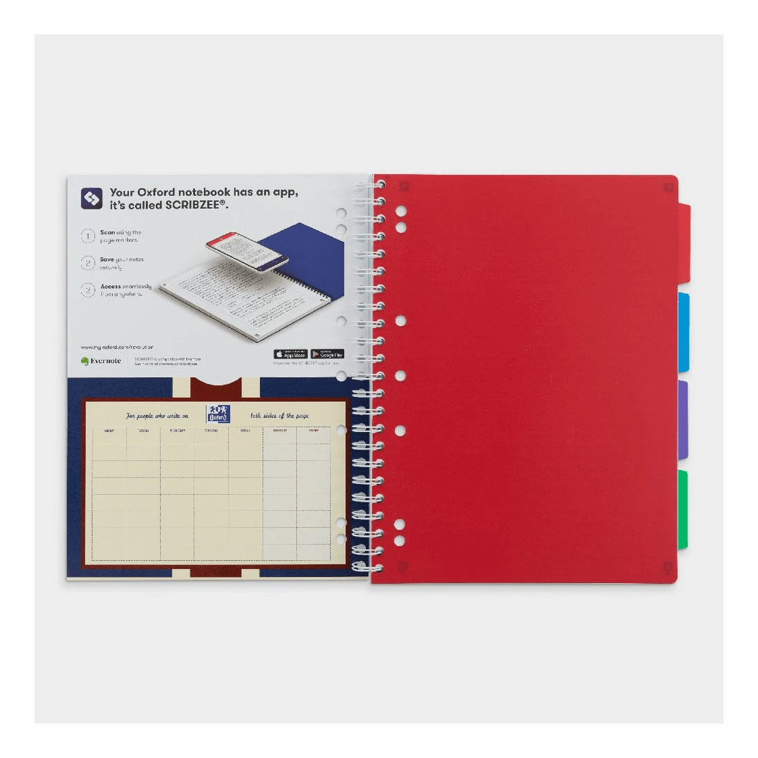 3 Oxford A4 5 Subject Notebook 200 Page with Scribzee Turquoise, 3 of 5