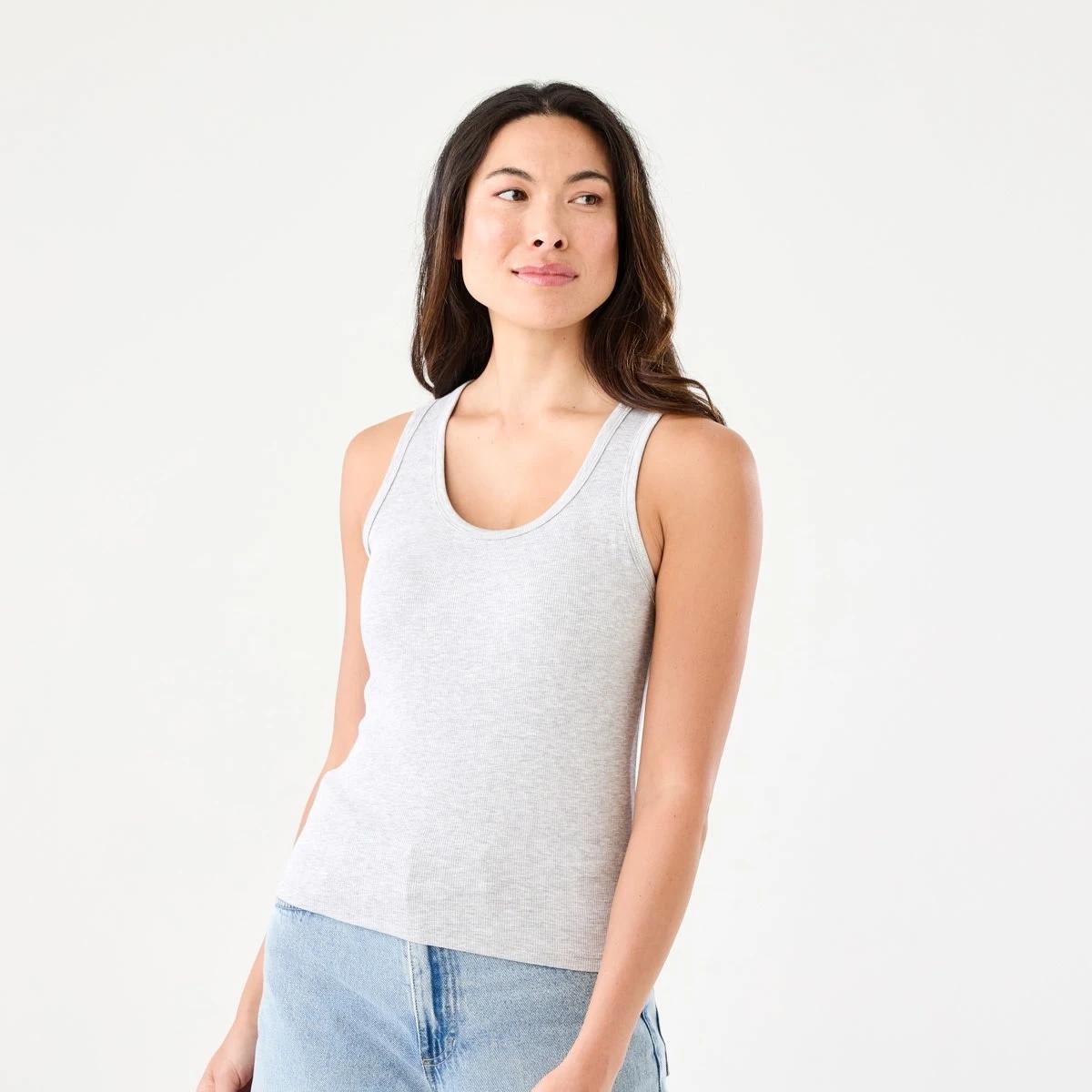1 Sleeveless Rib Tank SILVER MARLE, 1 of 5