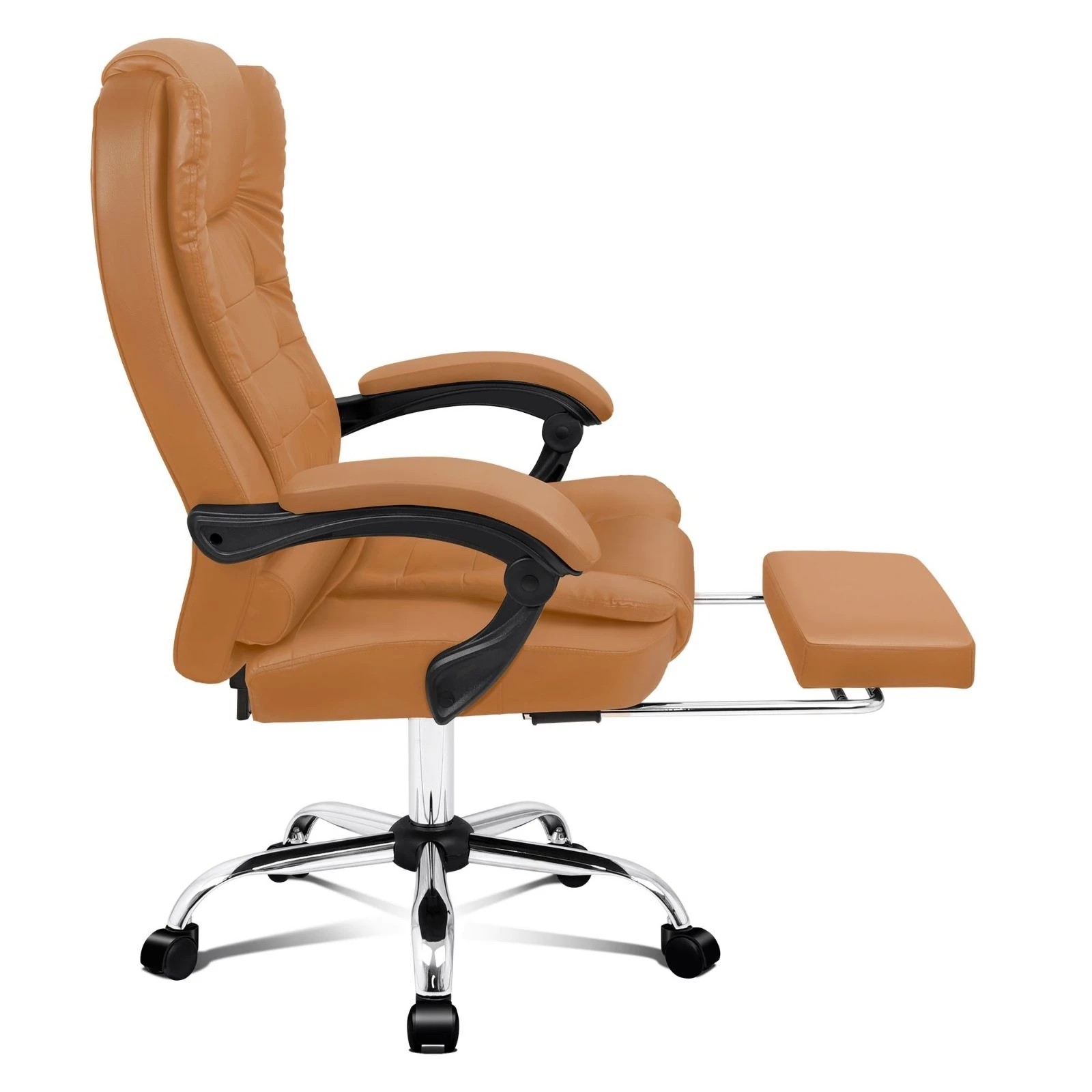 5 Alfordson Office Chair Gaming Executive Computer Racer Footrest PU Leather Seat - Brown, 5 of 10