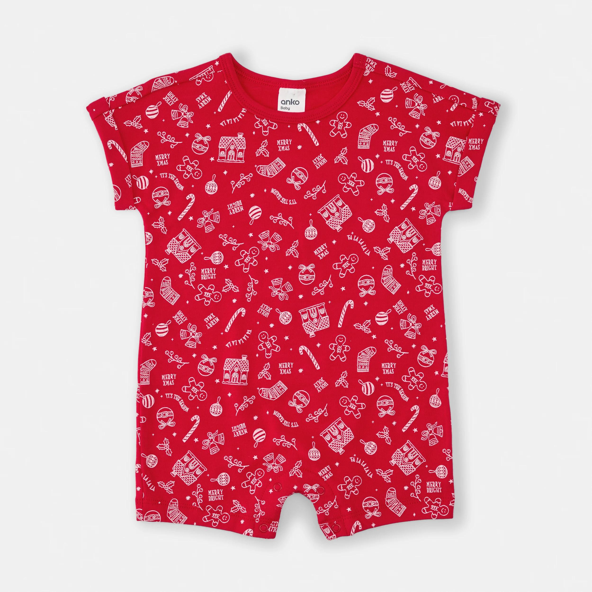 1 Christmas All Over Print Romper RED XMAS, 1 of 3