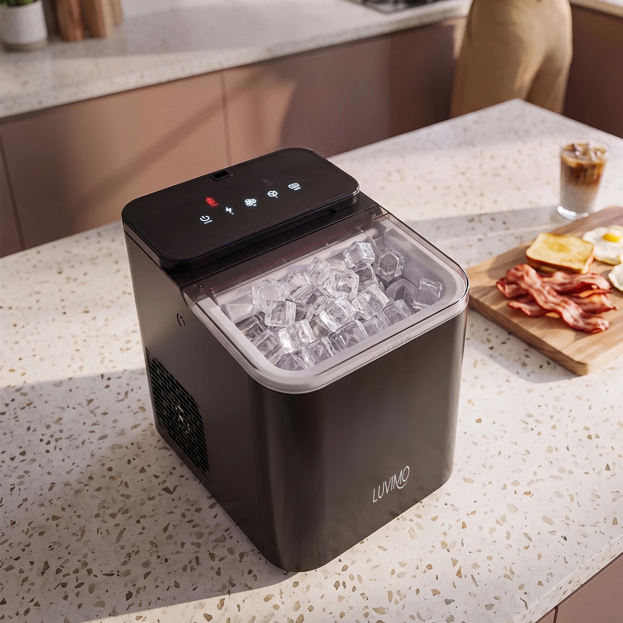 Luvimo Ice Maker Machine 15kg/24hr Double Open Cover Deep Clean - Green ...
