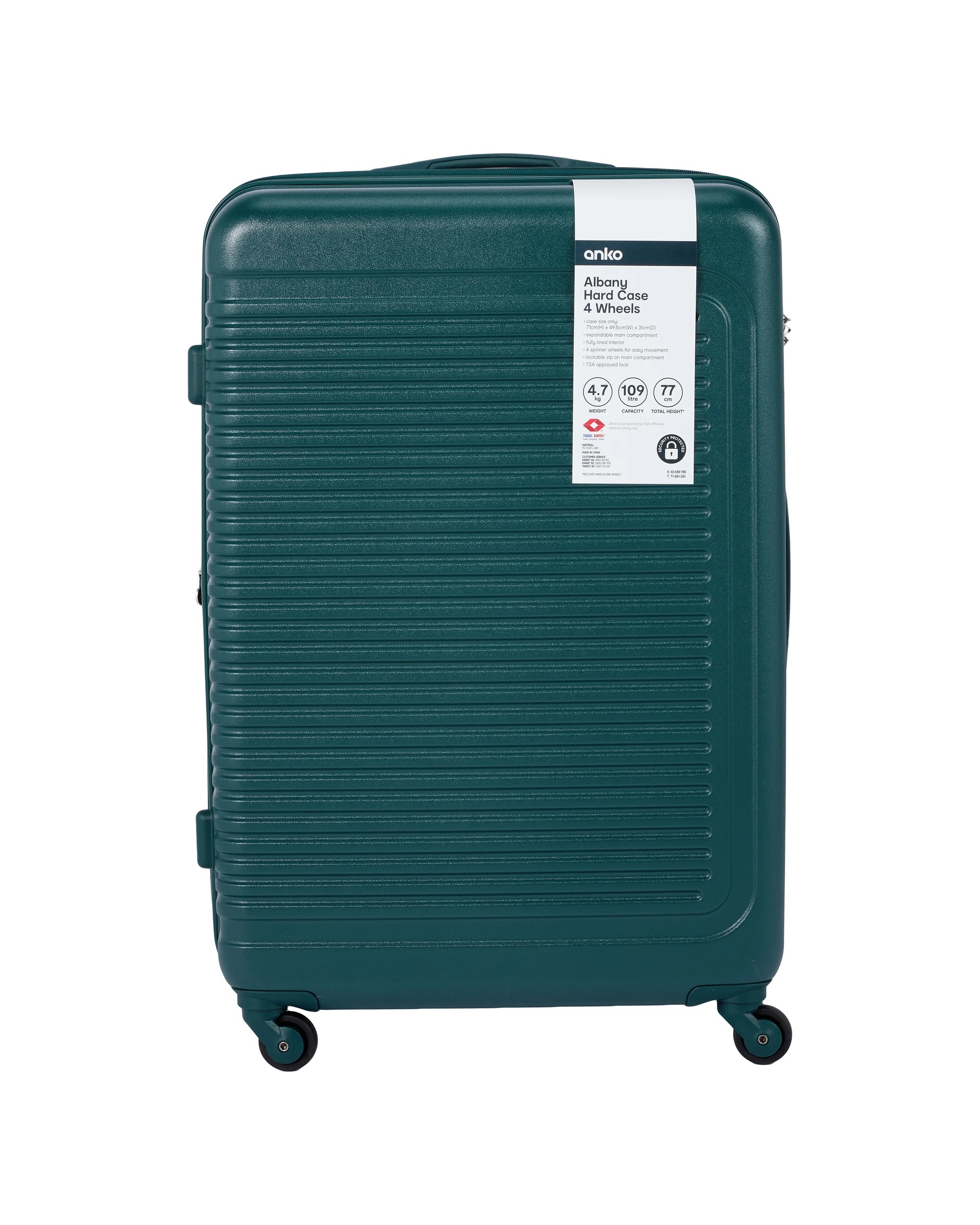 8 71cm Albany Hard Case 4 Wheels - Green, 8 of 8