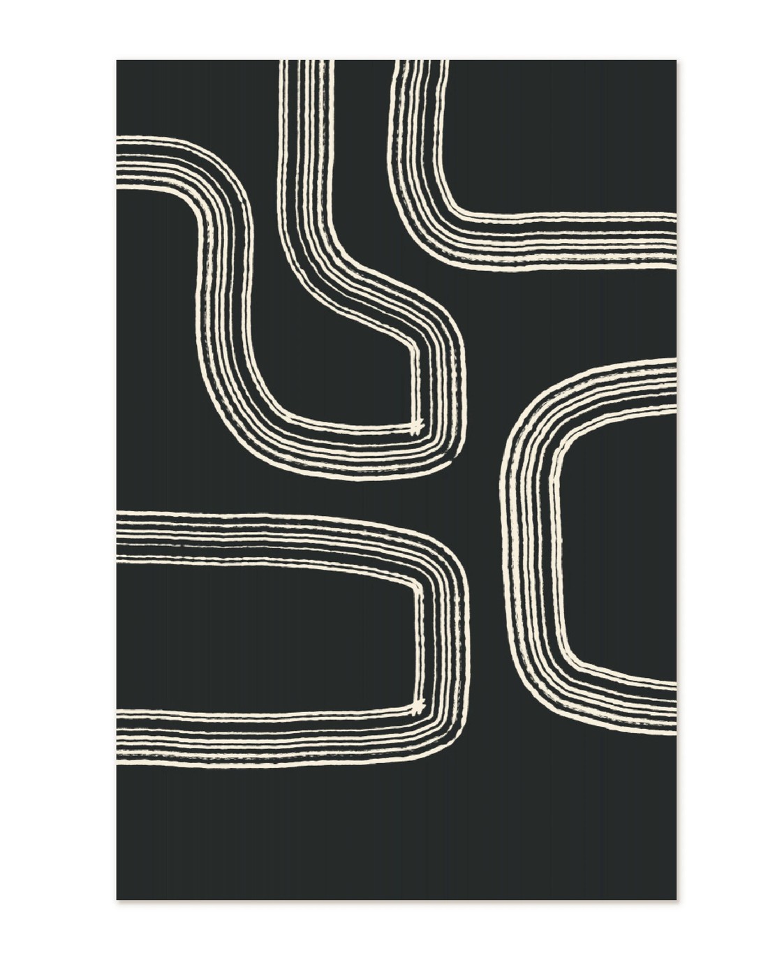 The Wall Art Warehouse - Bold Curved Lines - Stretched Framed Canvas ...