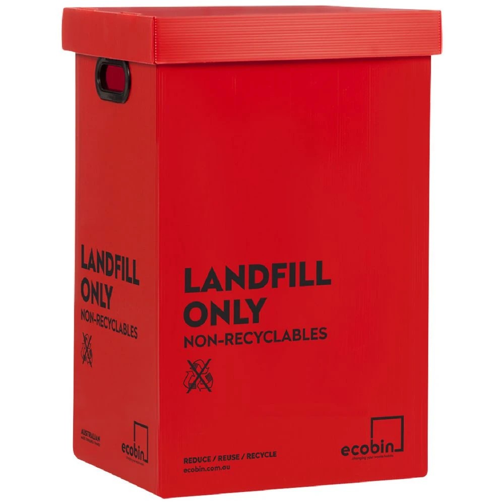 1 Eco Landfill Waste Bin 60L Red, 1 of 2