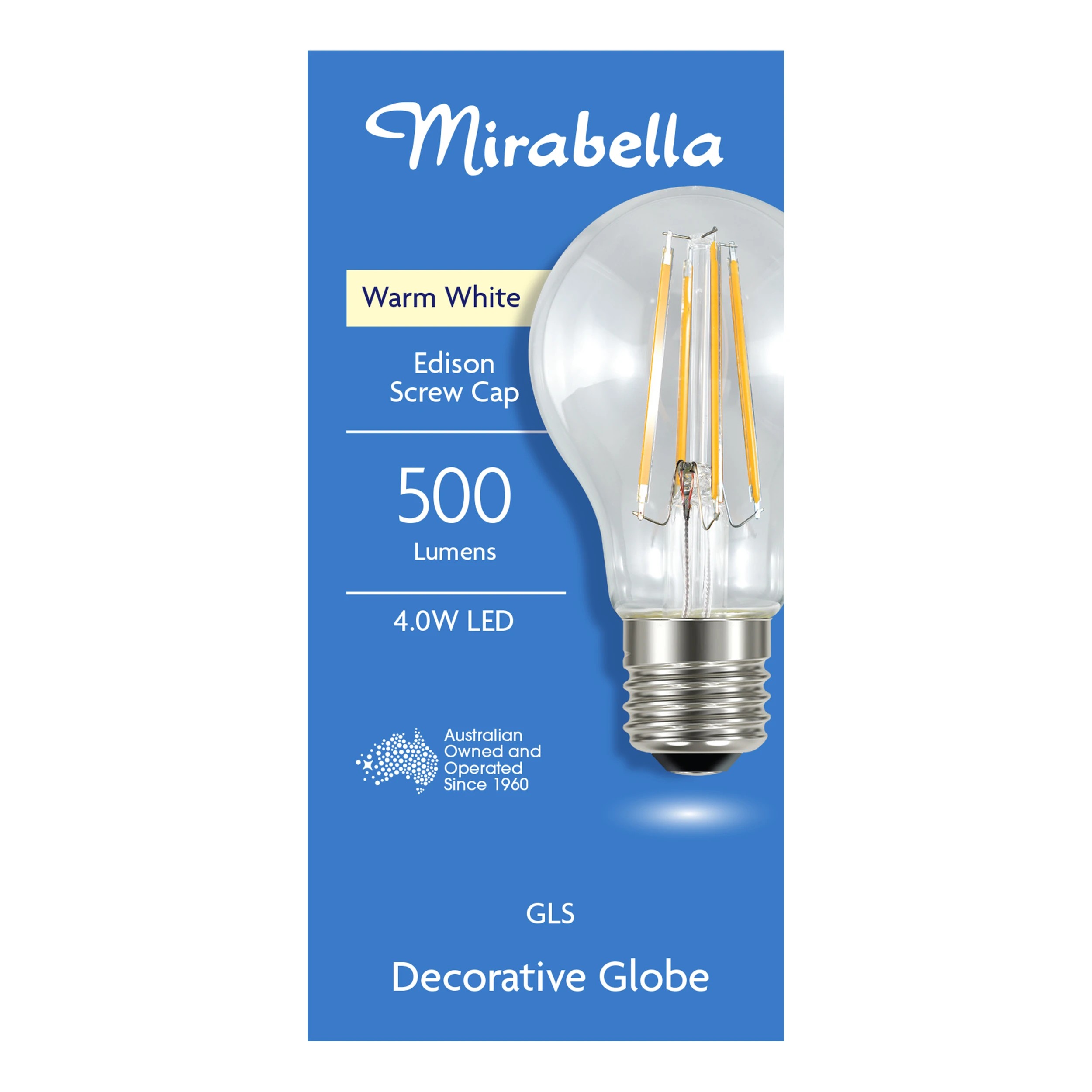 1 Mirabella 4W LED Warm White GLS Decorative Globe, 1 of 5